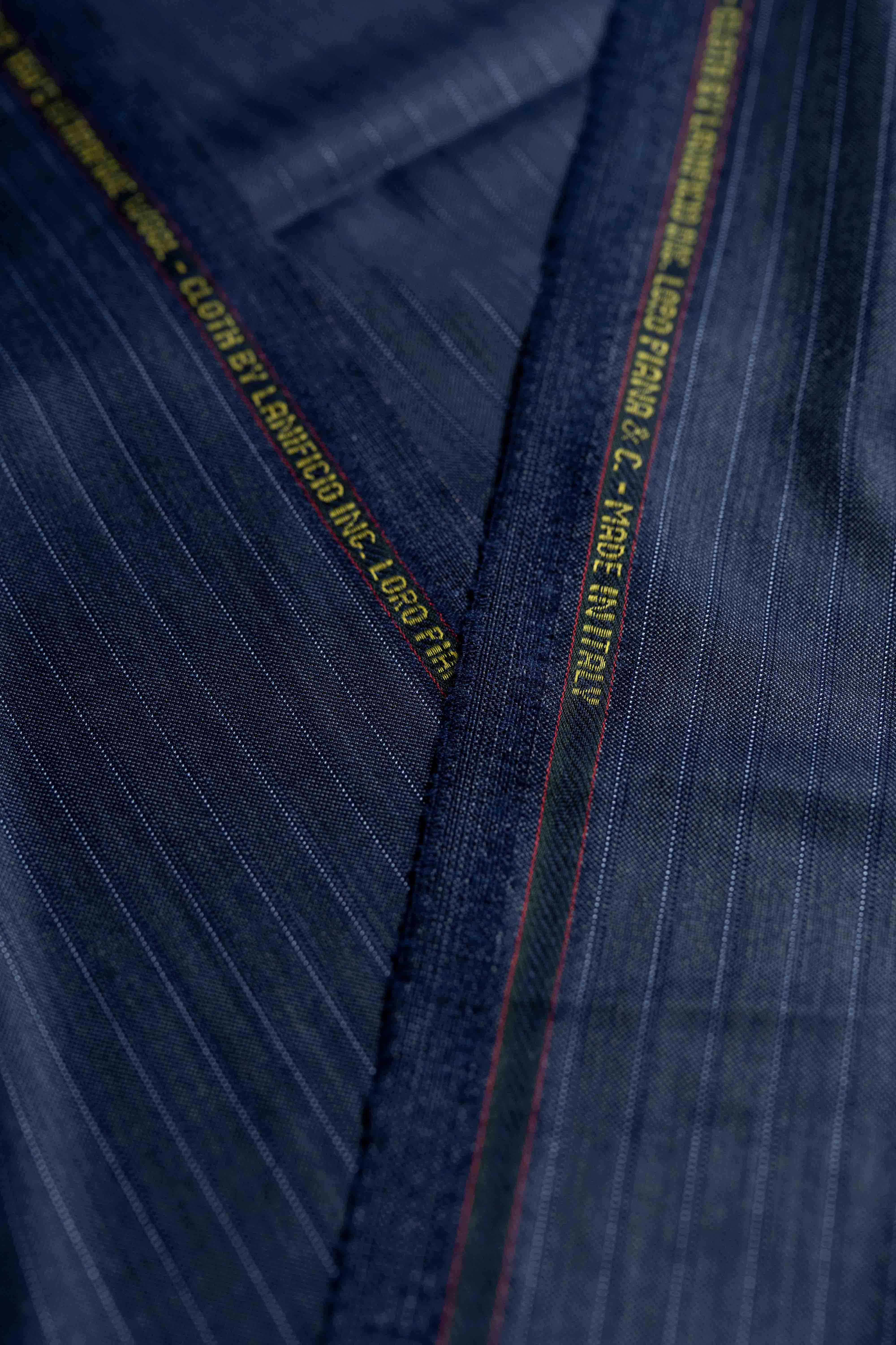 Loro Piana Blue Stripe Tasmanian 150's Wool Suit Fabric (GC39034)-1.9m