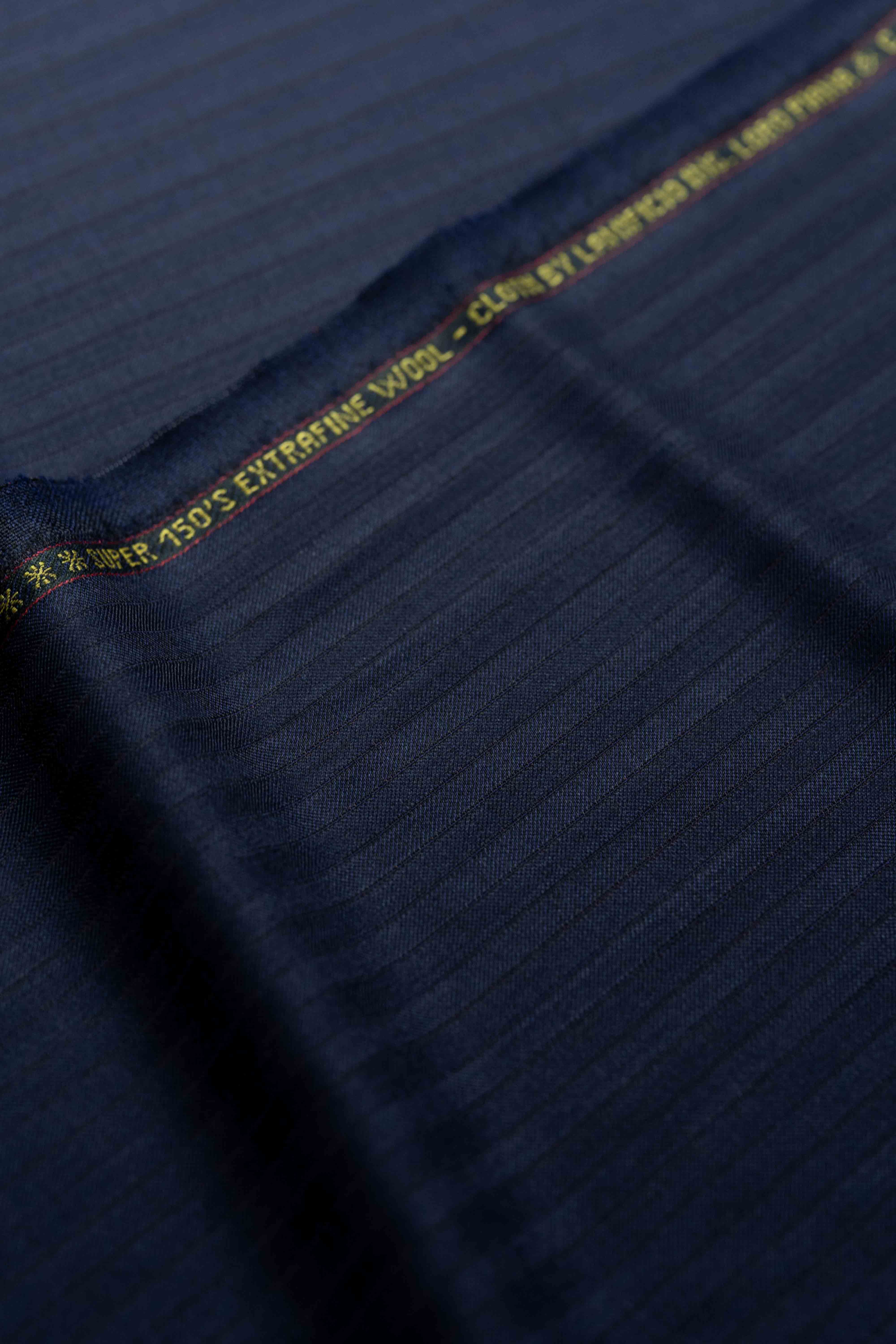 Loro Piana Midnight Blue Stripe Tasmanian 150's Wool Suit Fabric (GC39307)-1.9m