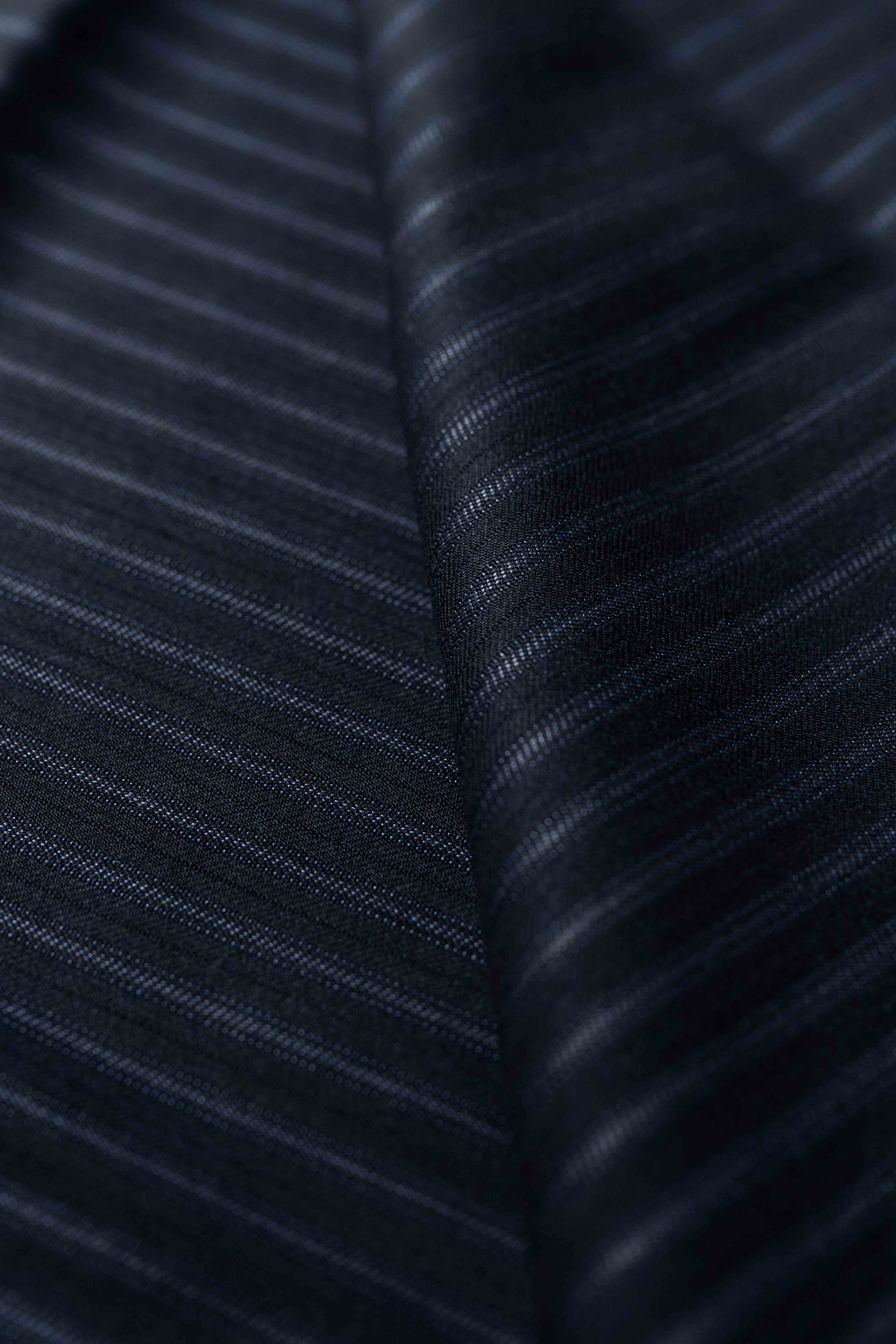 Loro Piana Navy Stripe 130's Merino Wool Suit Fabric (GC39319)-2.15m