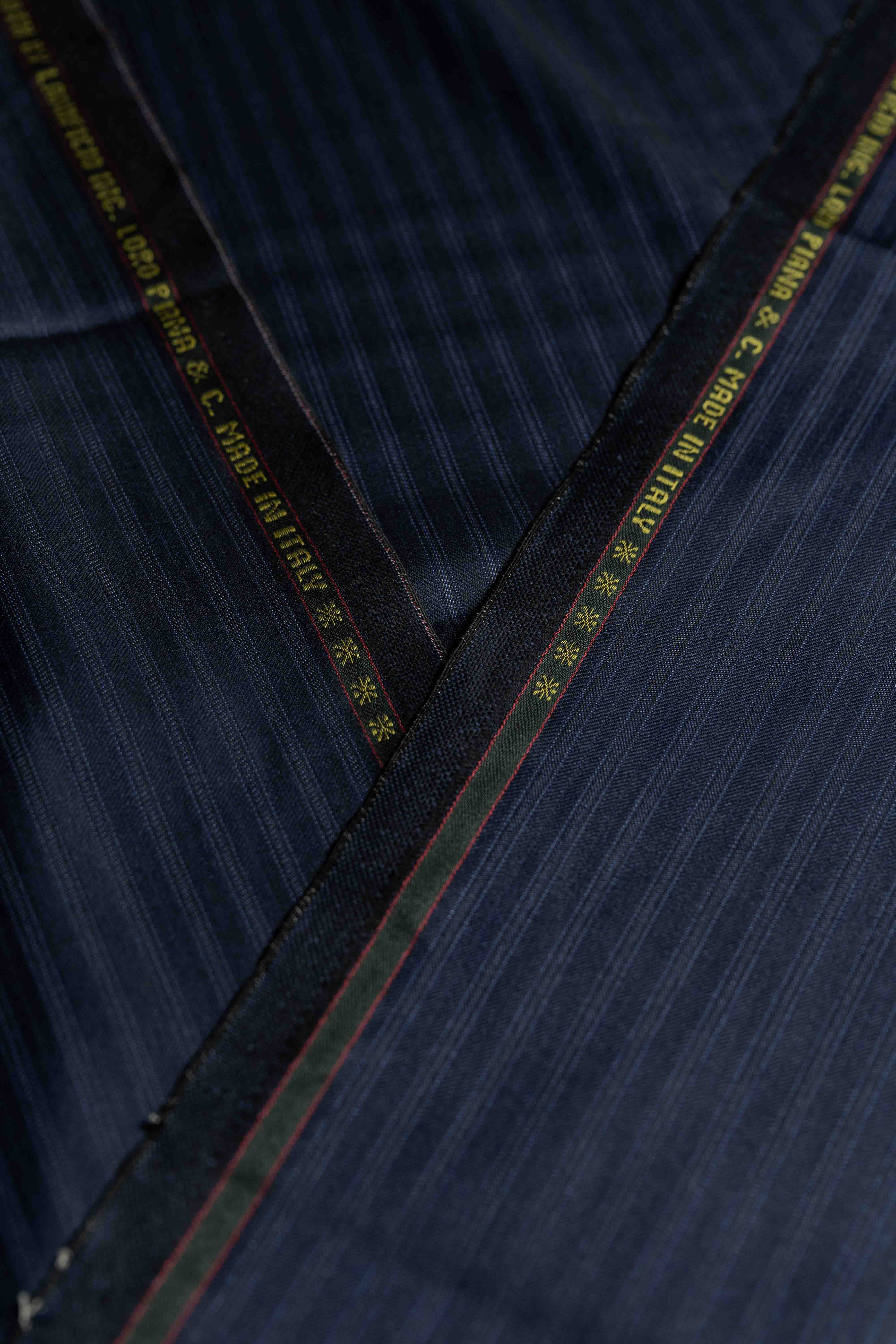 Loro Piana Navy Stripe 130's Merino Wool Suit Fabric (GC39319)-2.15m