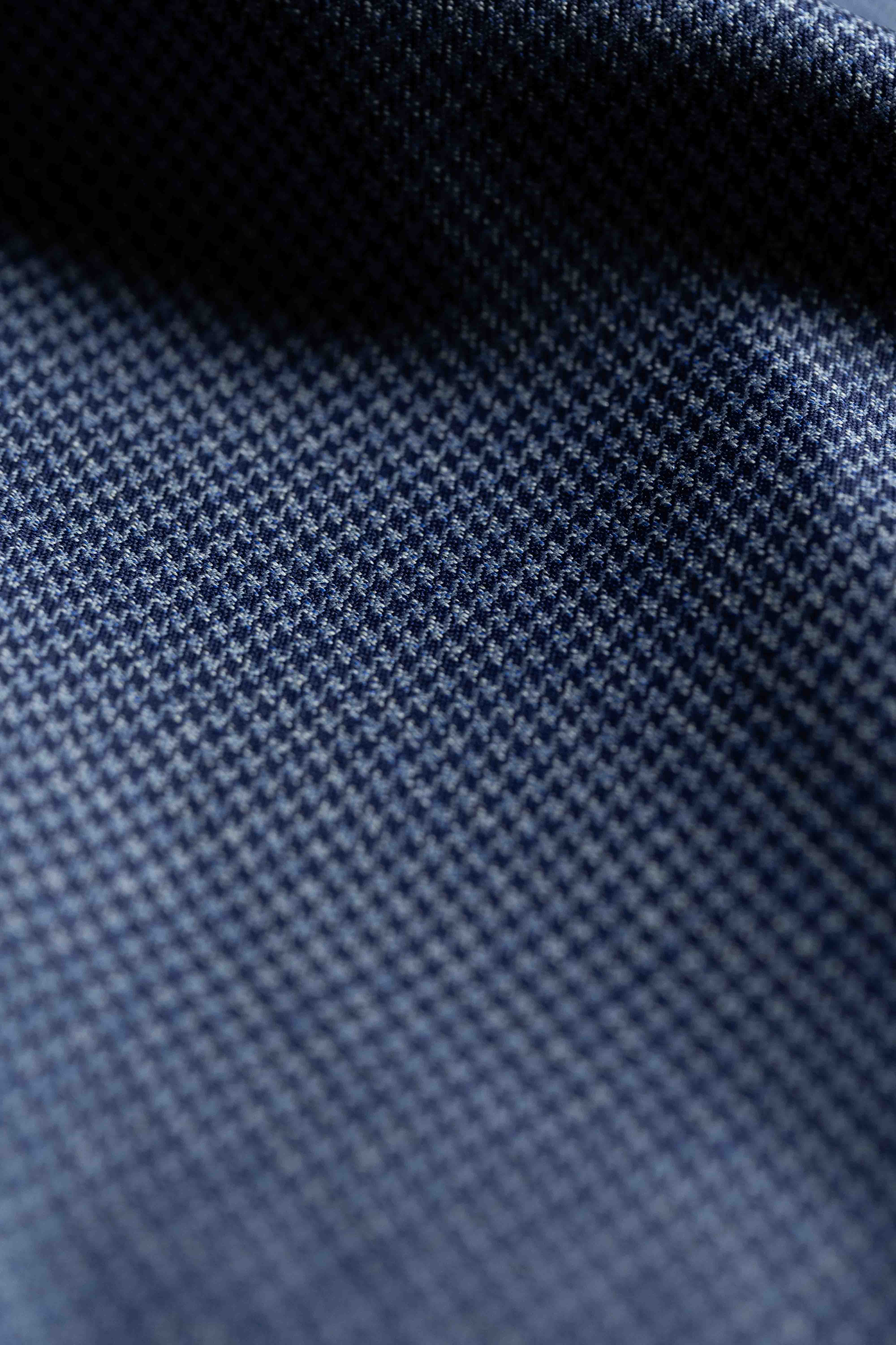 Loro Piana Blue Houndstooth 130's Merino Wool Suit Fabric (GC39636)-2m