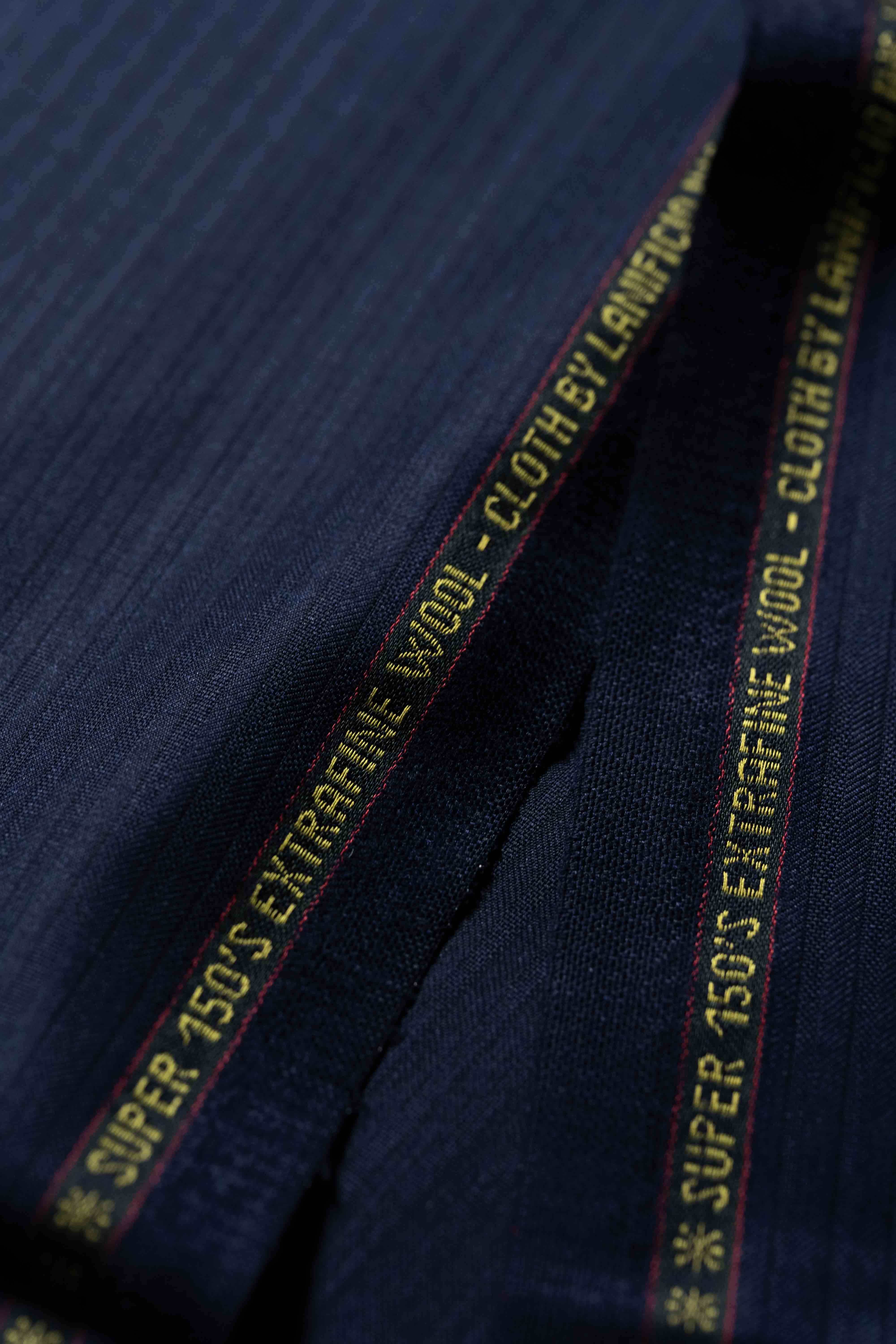 Loro Piana Navy Stripe 150's Wool Suit Fabric (GC39187)-1.85m