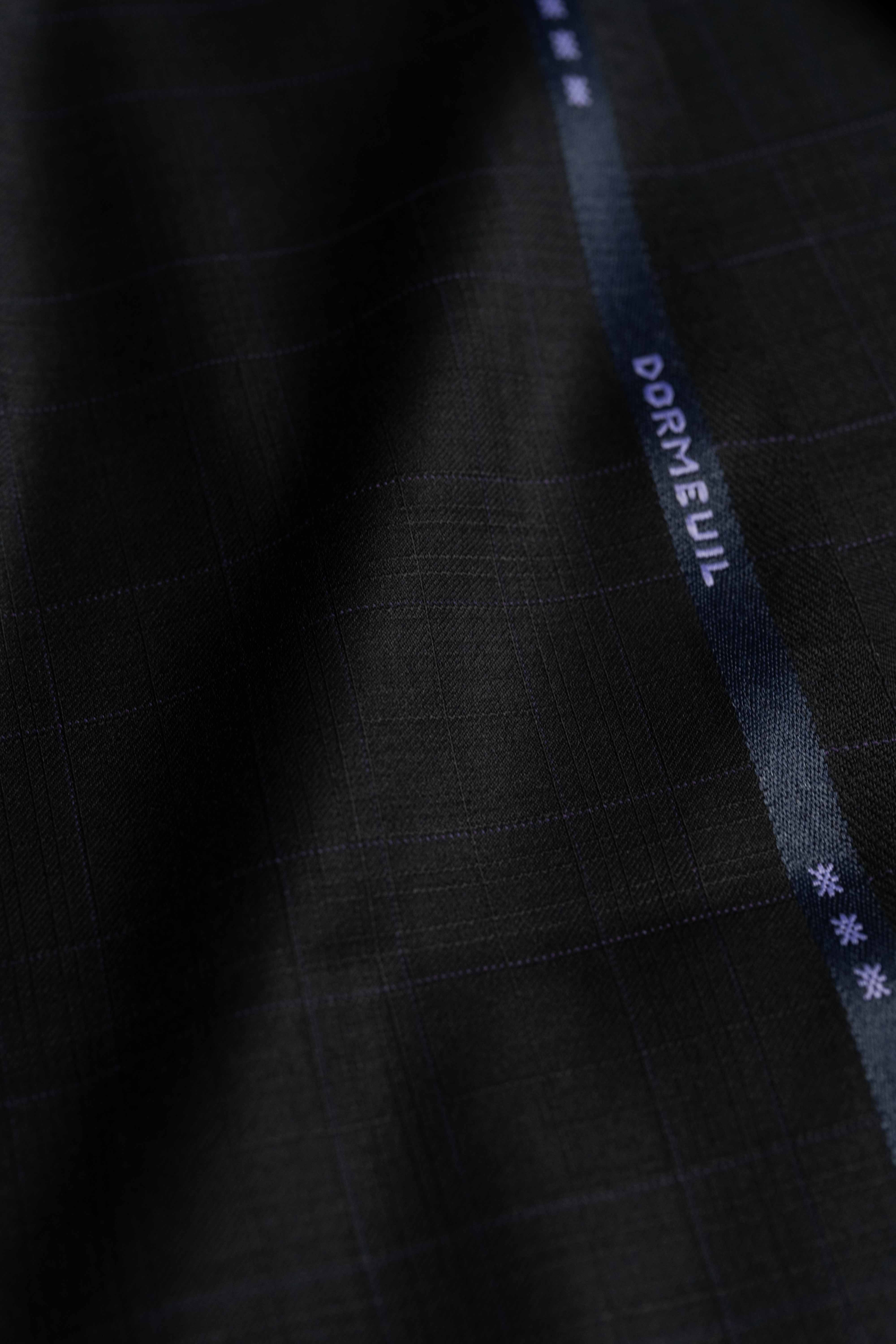 Dormeuil Amadeus 365 Black Purple Check Wool Suit Fabric (GC39114)-1.9m