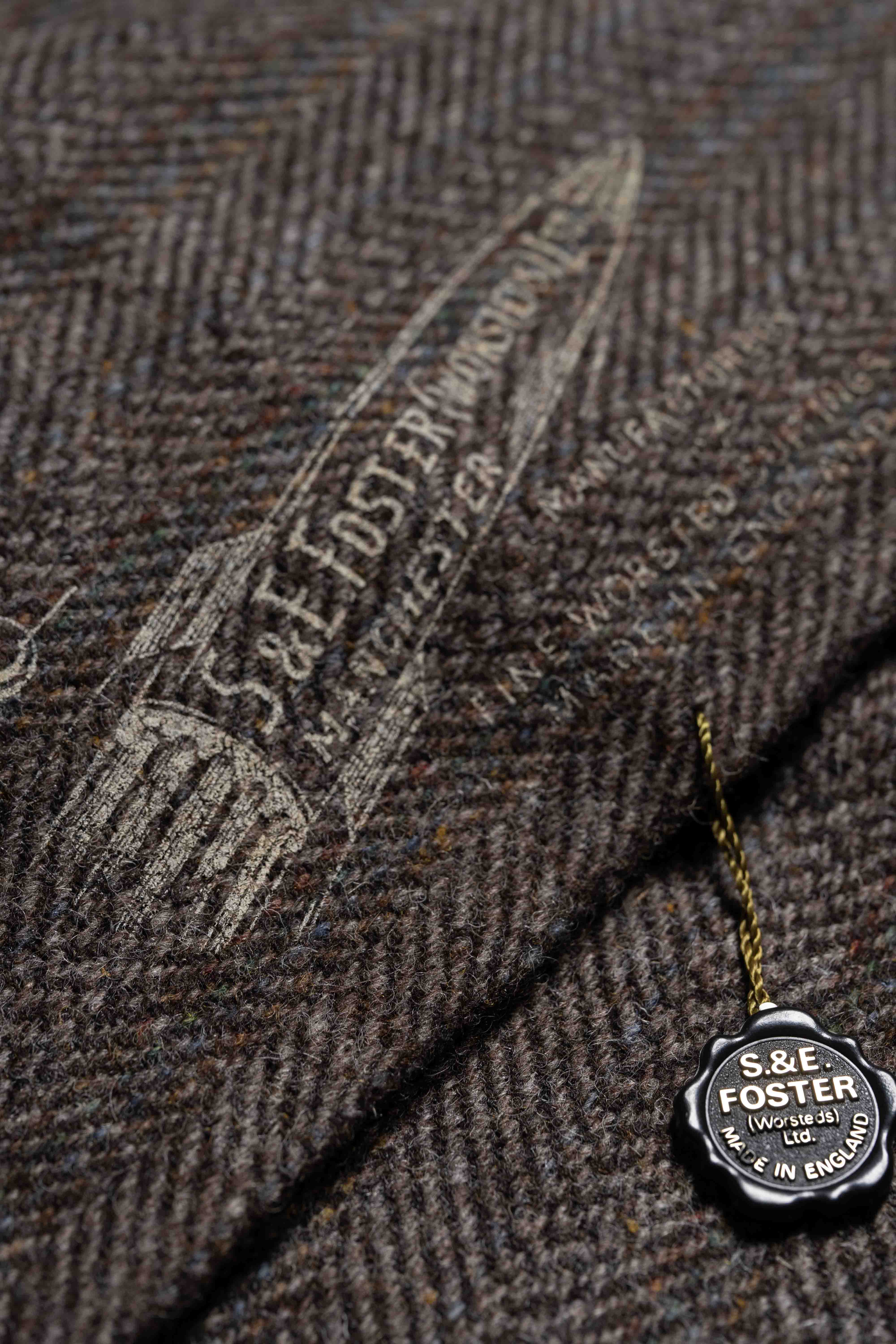 Harris Tweed Brown Herringbone Wool Suit Jakcet(SA-1104)-3.9m