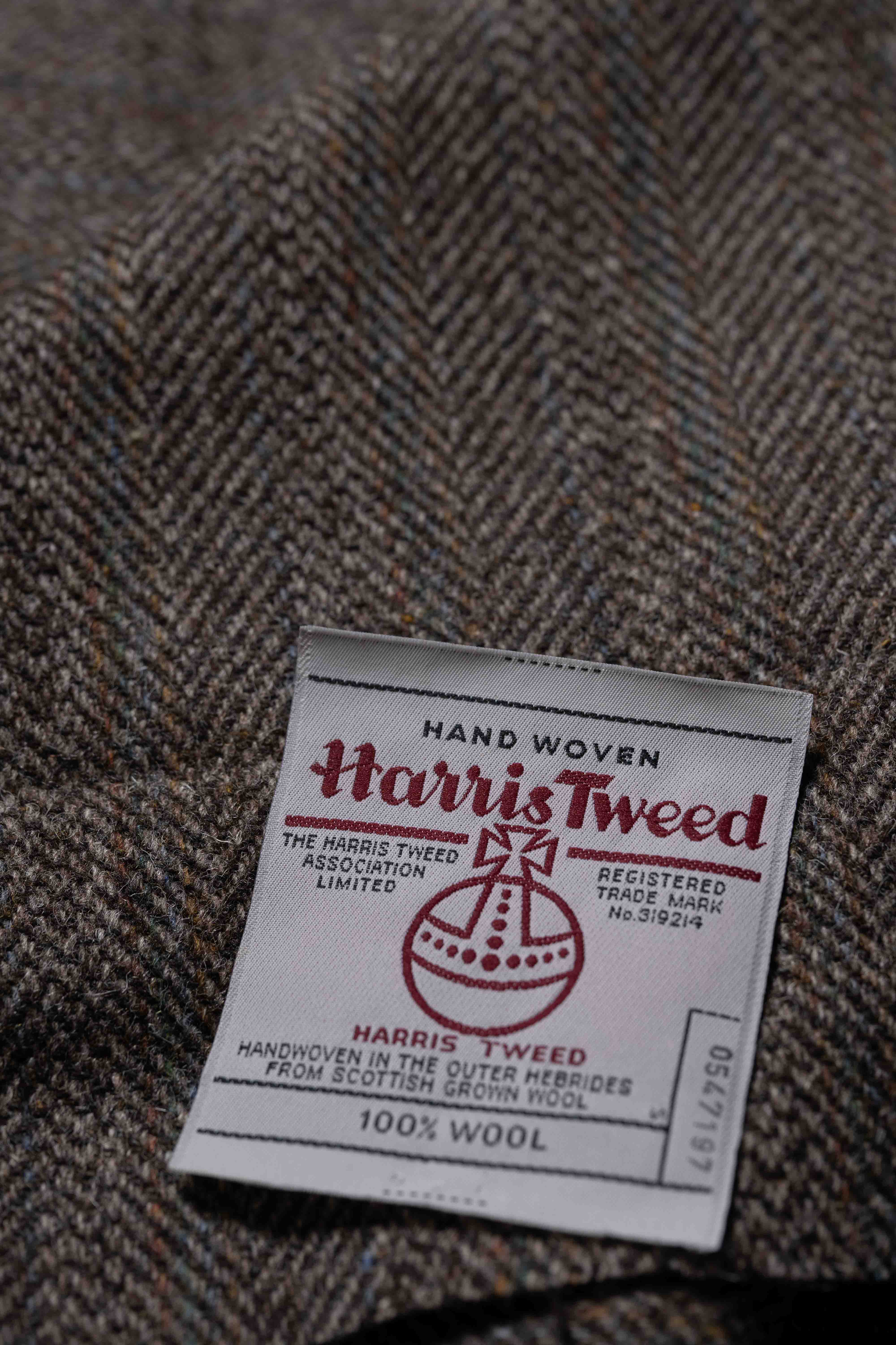 Harris Tweed Brown Herringbone Wool Suit Jakcet(SA-1104)-3.9m