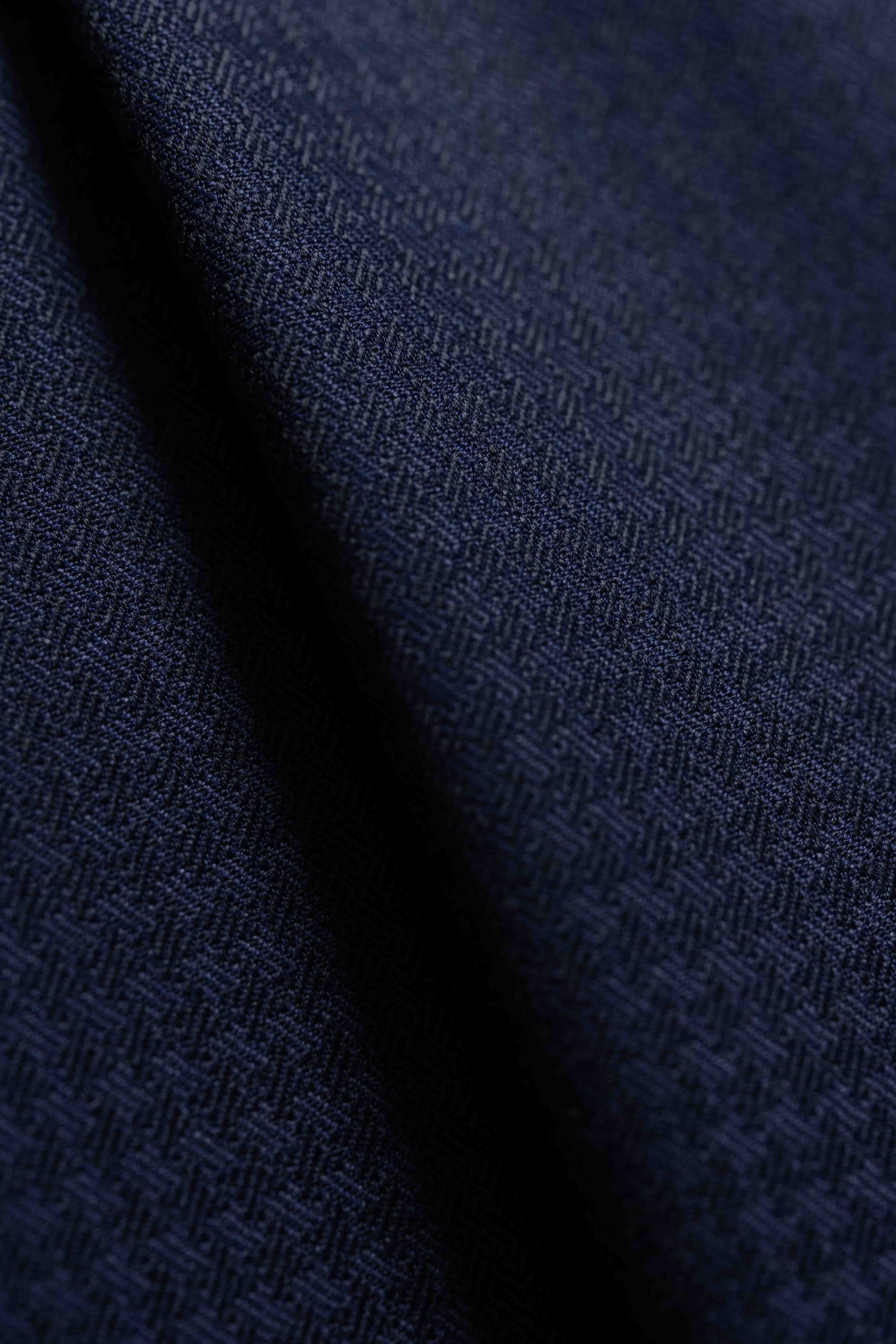Navy Wool & Cotton Suit Fabric (V23036) -2.75m