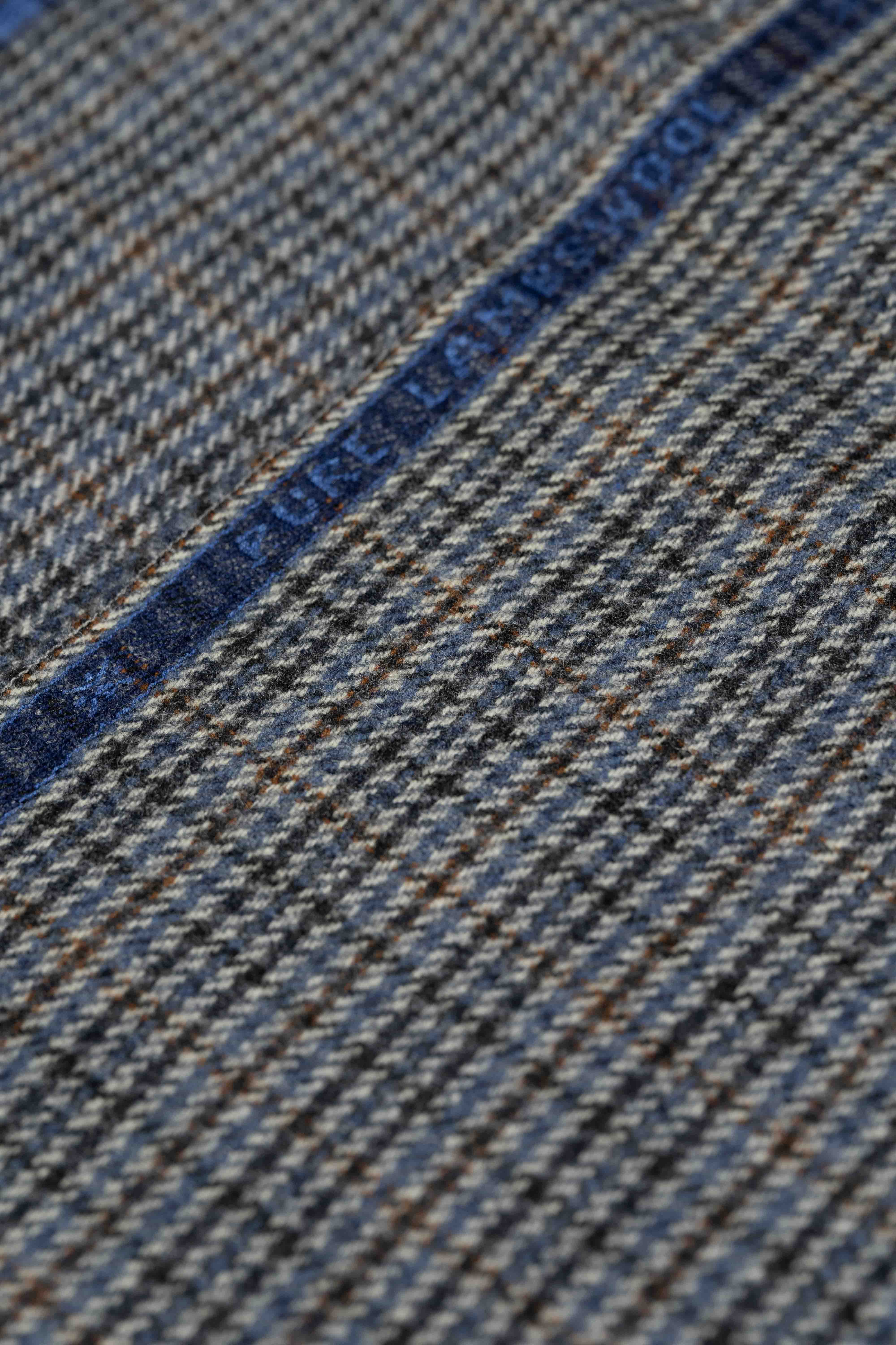 Scabal Check Pure Lambswool Suit Fabric (SA-1110) showing a detailed view of the texture and pattern.