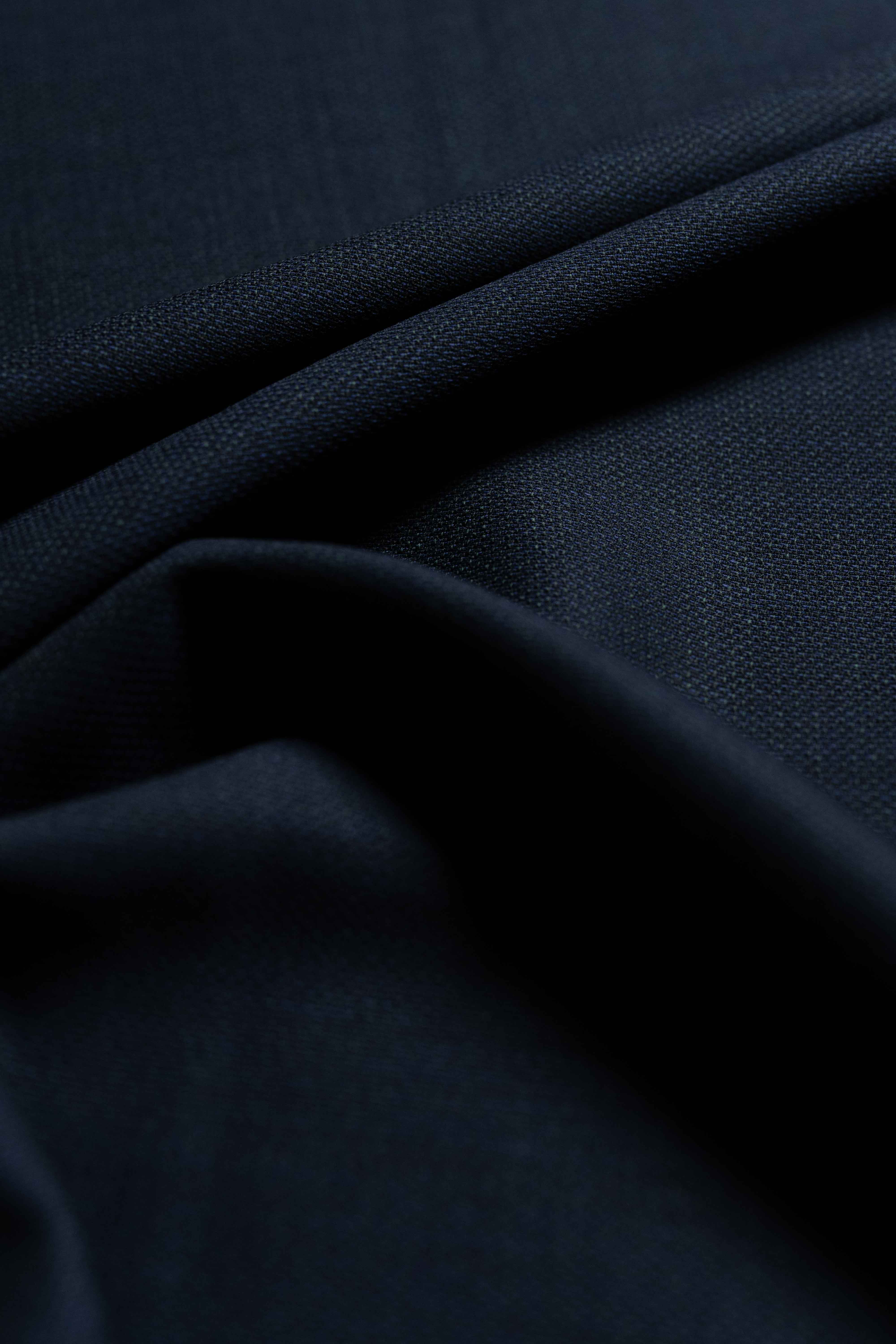 Carlo Barbera Navy Super 140's Suit Fabric (32346) showing fine texture and rich color.