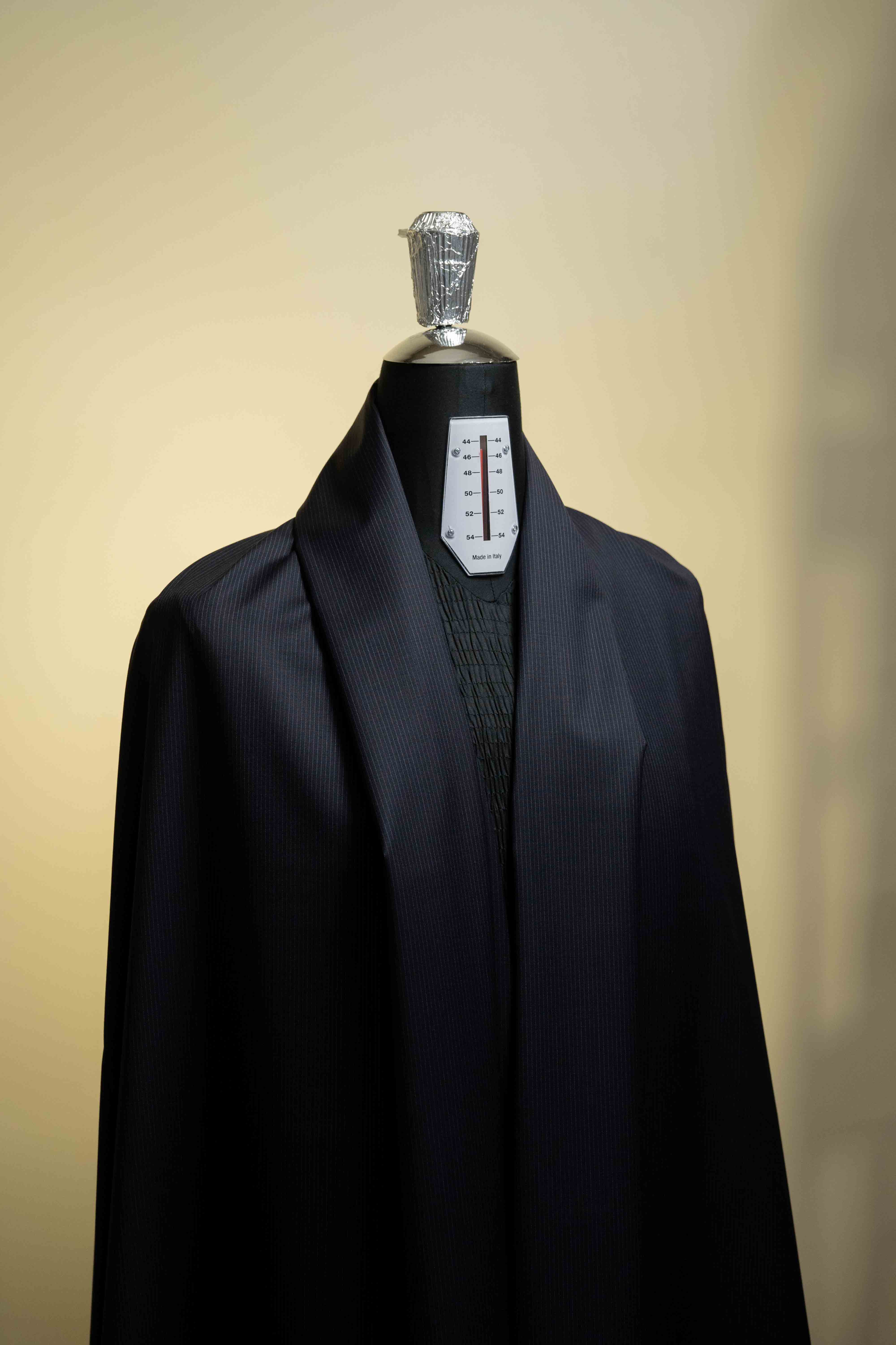 Dark Navy Stripe Wool Suit Fabric -3.7m