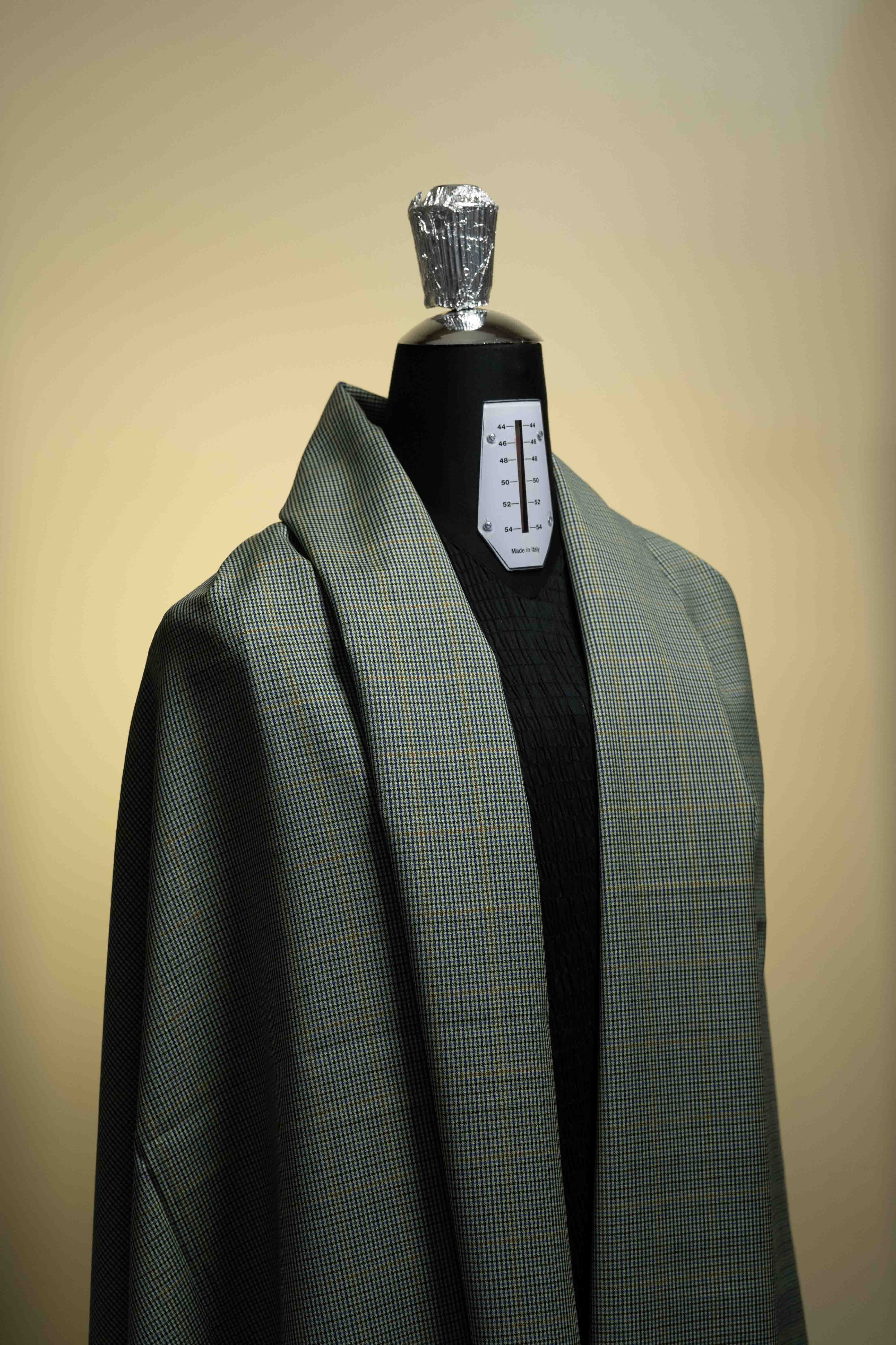 Men Suit Fabric from VBC Green Check 100's Lightweight  -1.9m