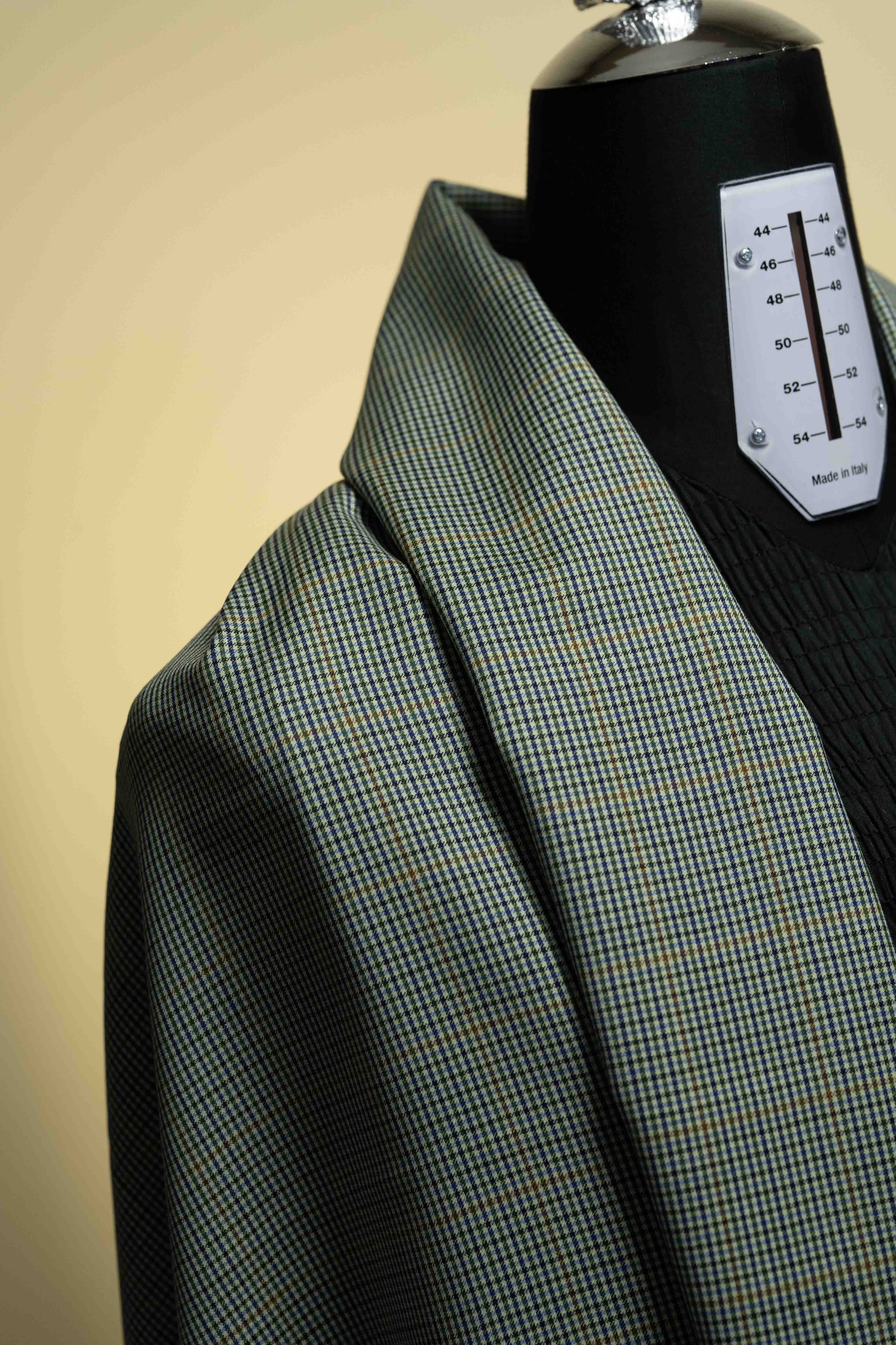 Men Suit Fabric from VBC Green Check 100's Lightweight  -1.9m