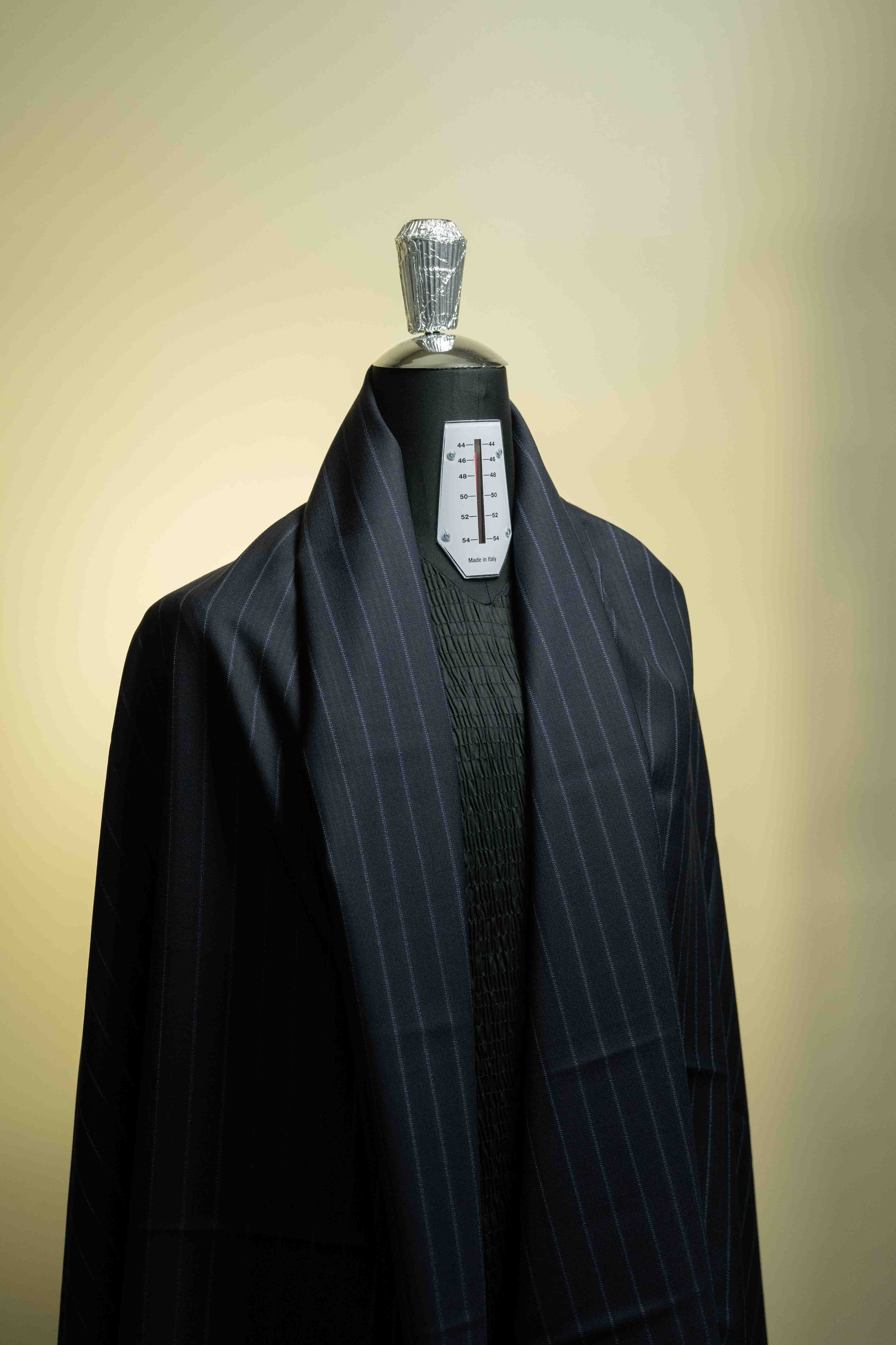 Men Suit Fabric from Dormeuil in Midnigh Blue Stripe -1.9m