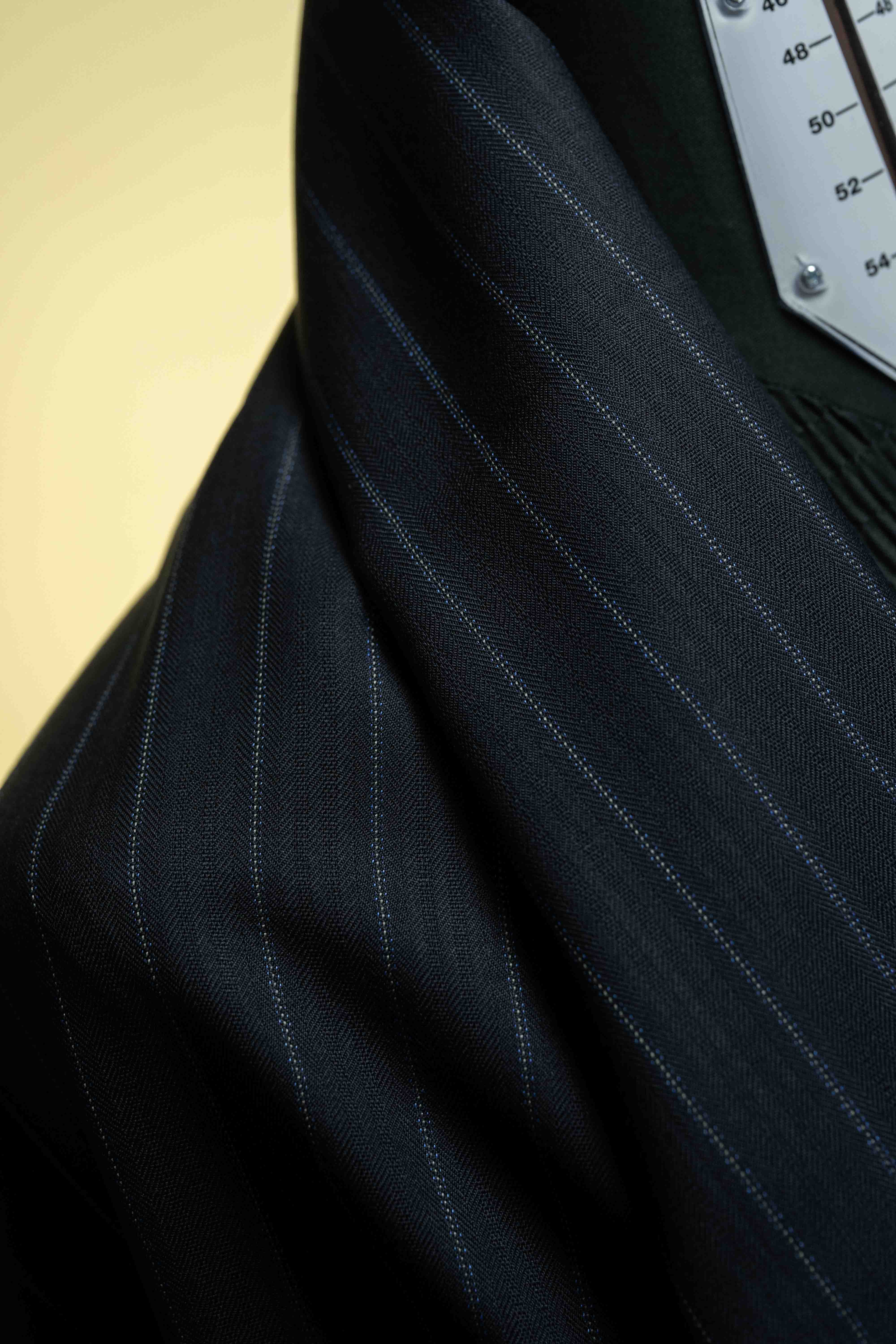 Men Suit Fabric from Dormeuil in Midnigh Blue Stripe -1.9m