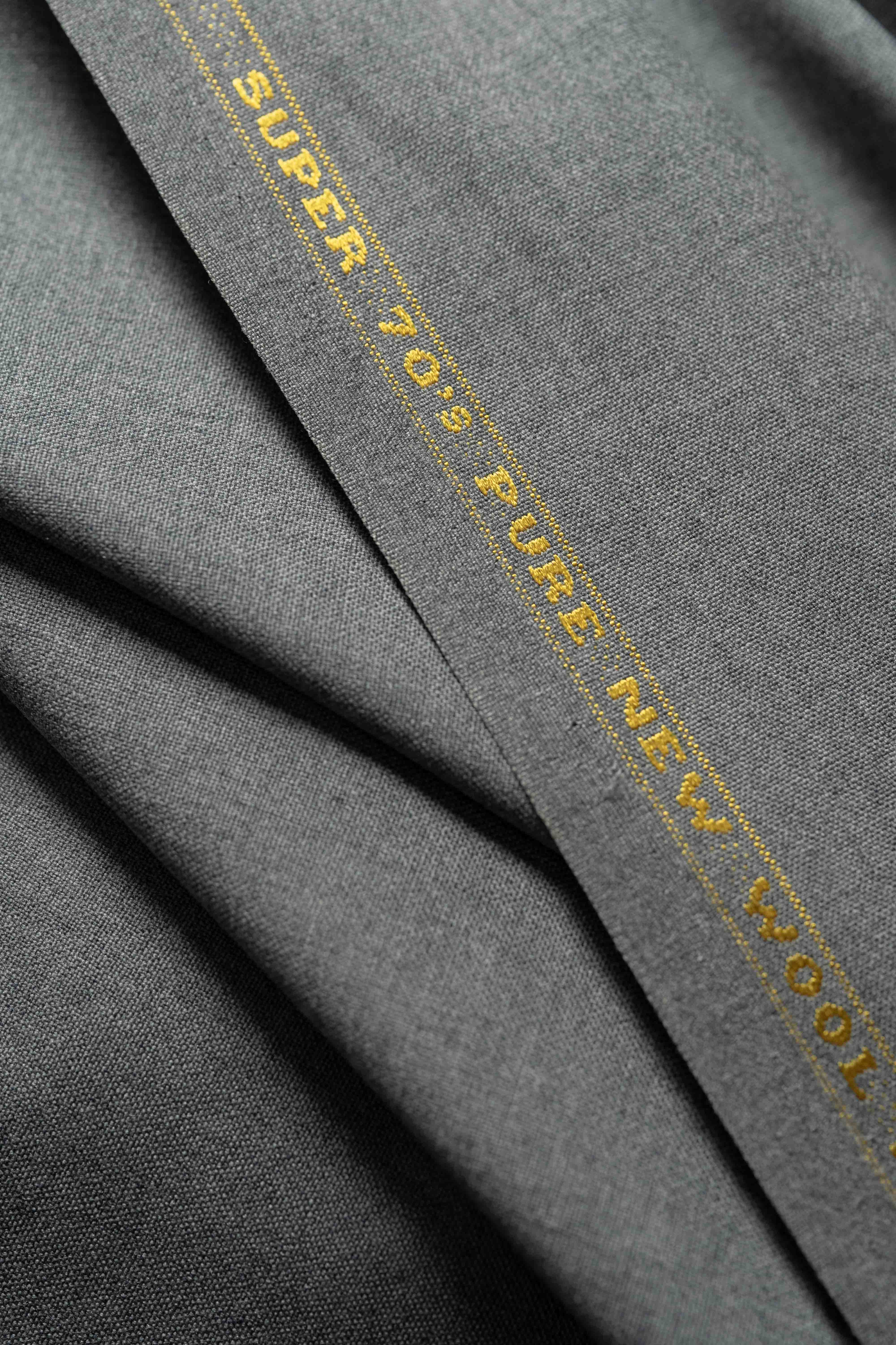 Gray fabric Super 70 Pure New Wool