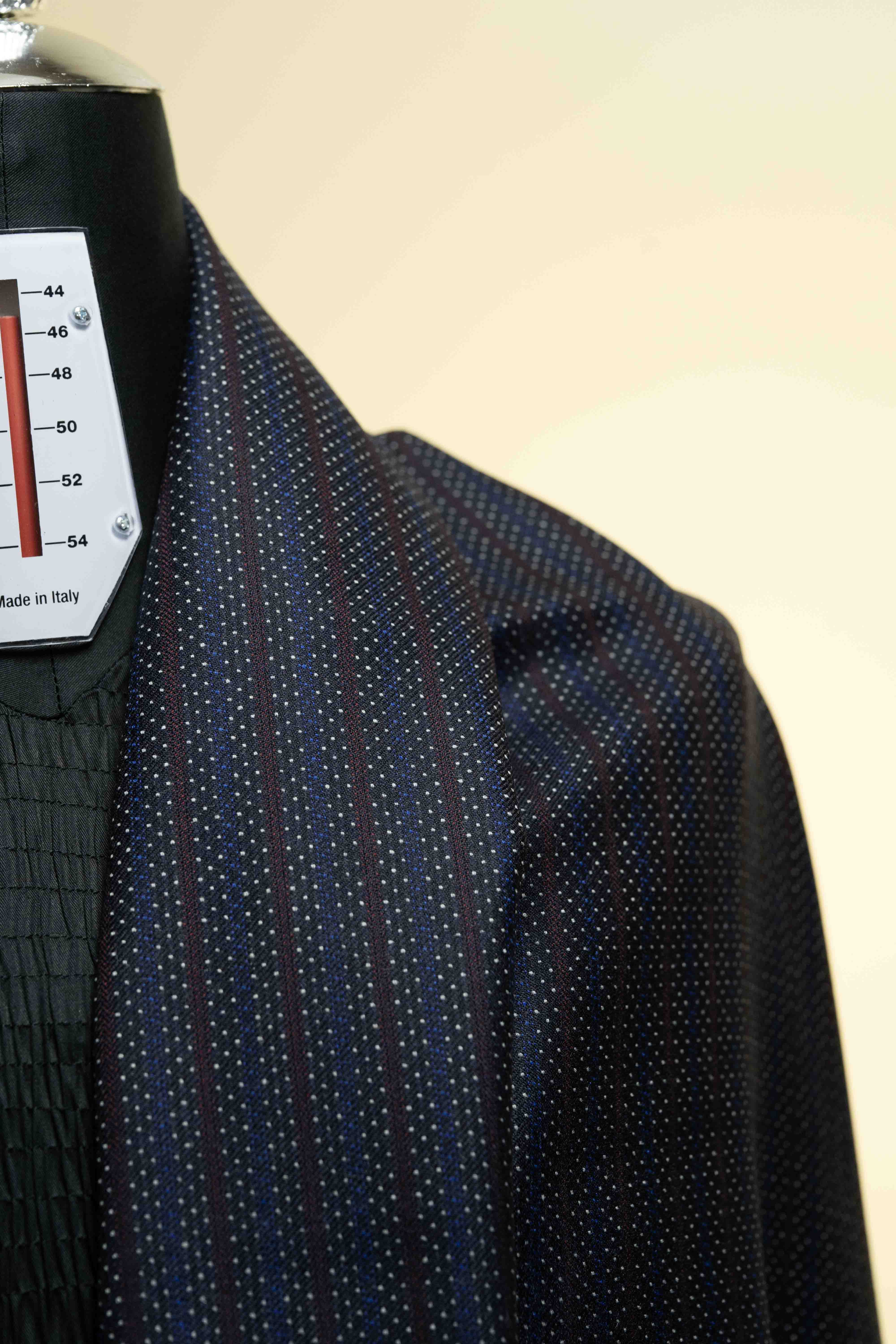 英國男士西裝布料，藍色，70年代復古羊毛 - 2.4米