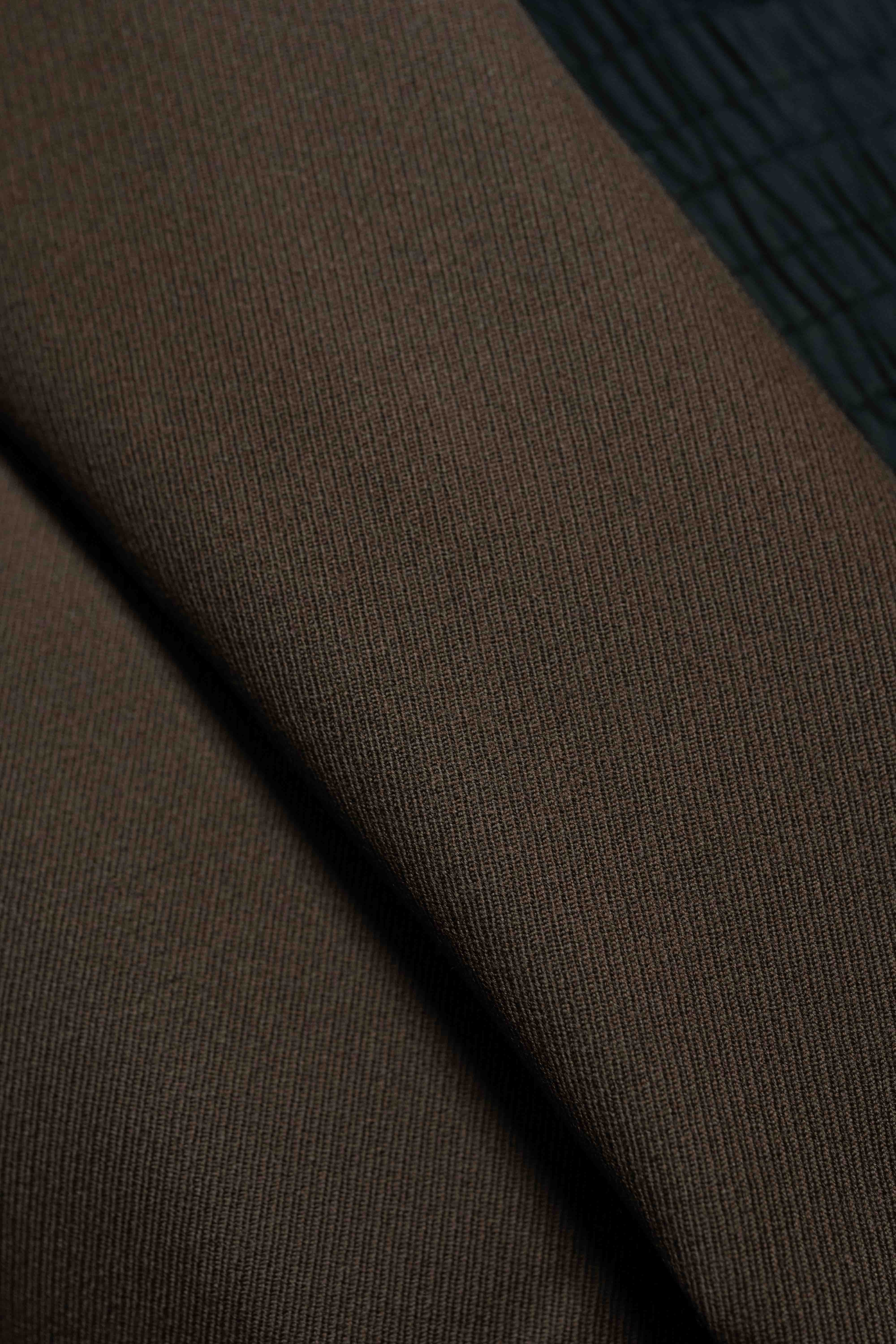 Men Suit fabric from UK in Brown Calvary Twill Wool