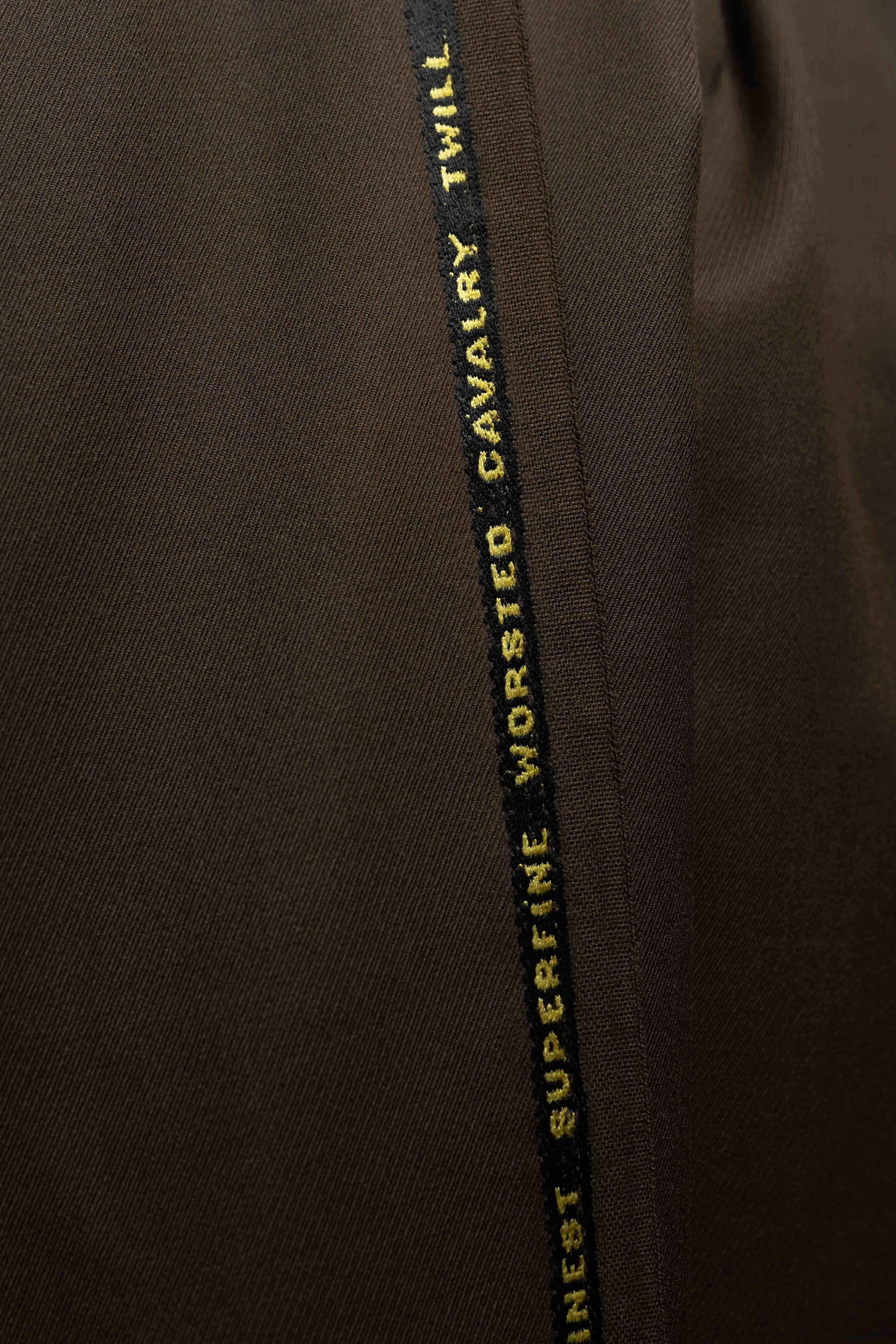 Men Suit fabric from UK in Brown Calvary Twill Wool