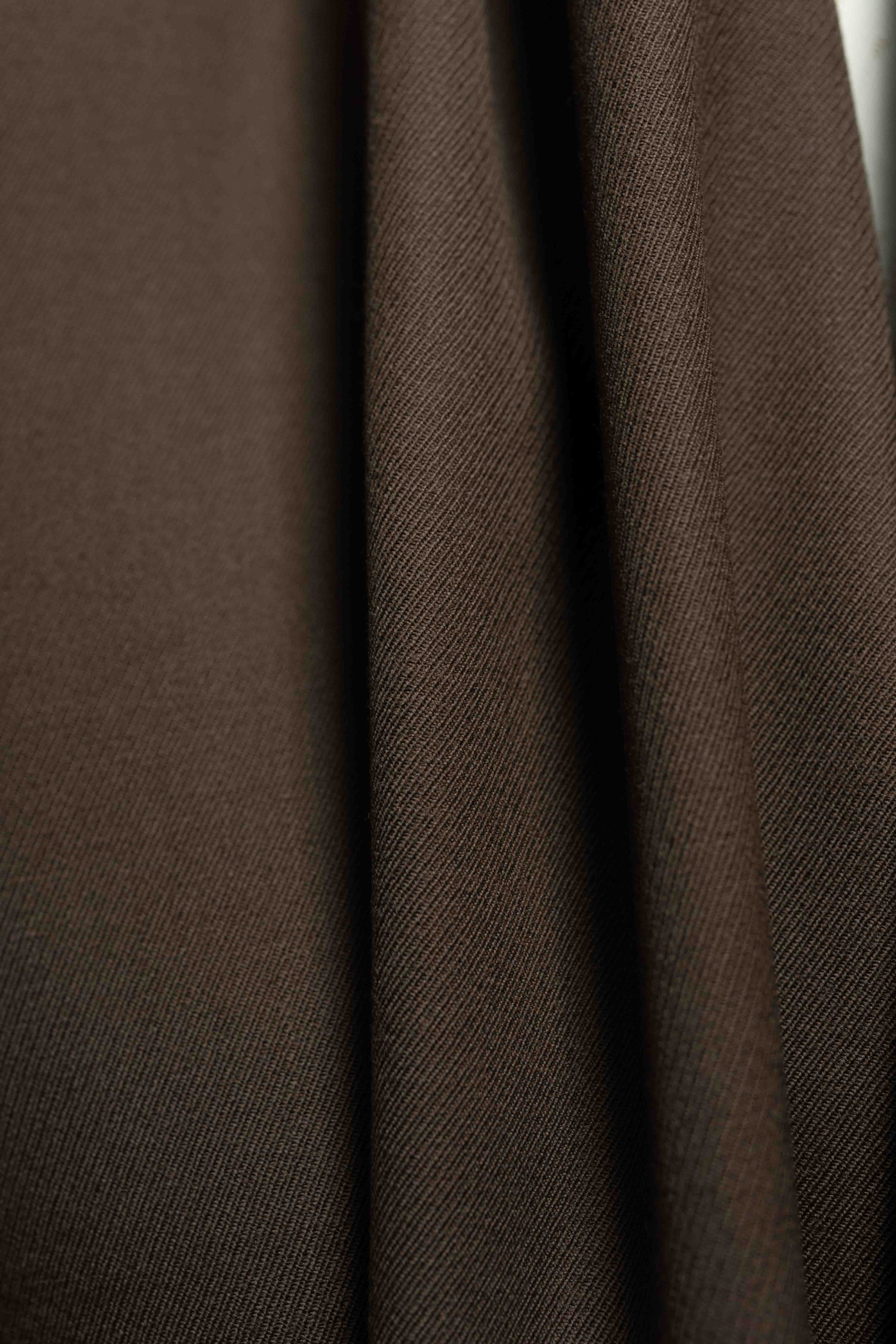 Men Suit fabric from UK in Brown Calvary Twill Wool