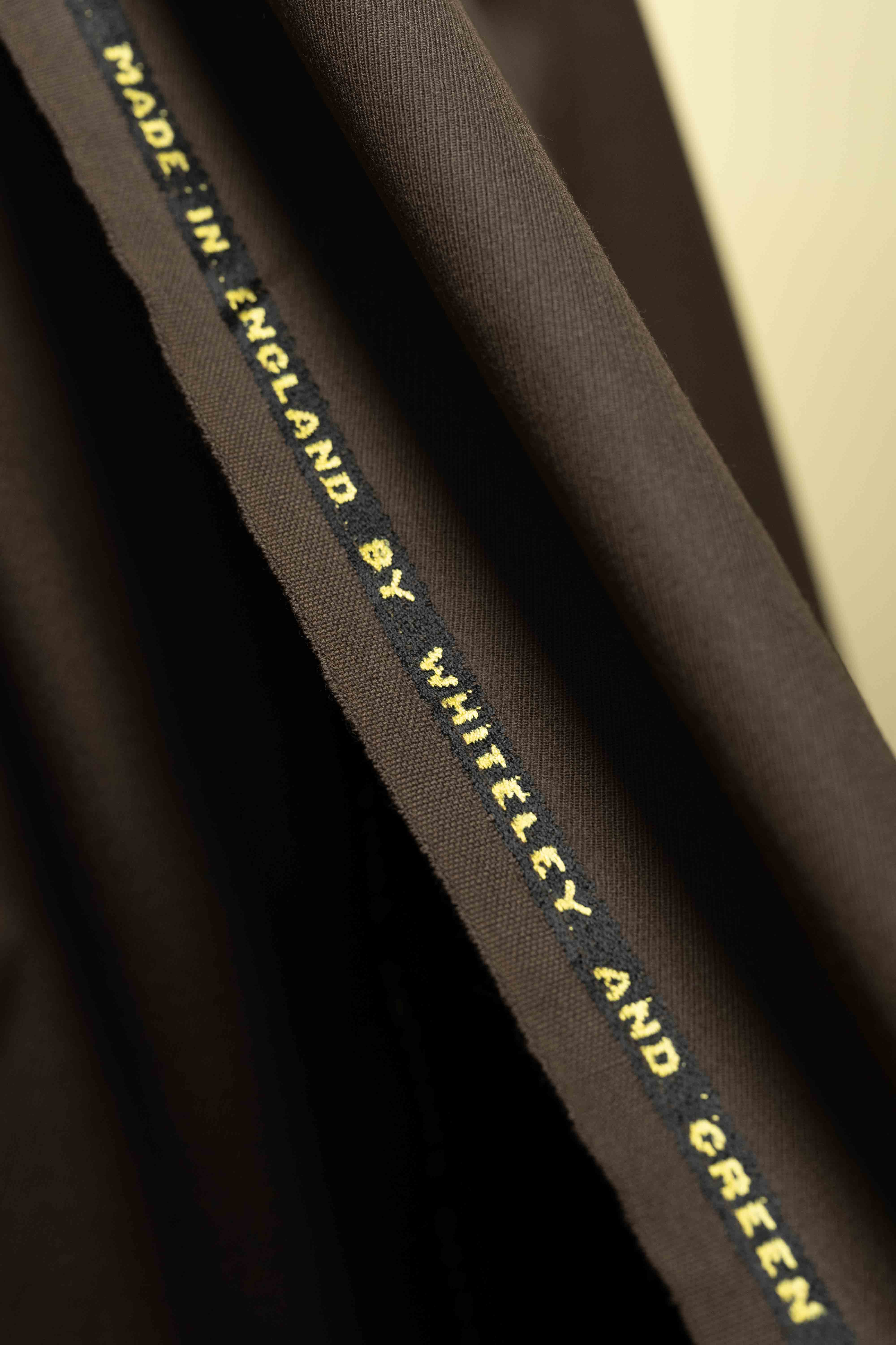Men Suit fabric from UK in Brown Calvary Twill Wool