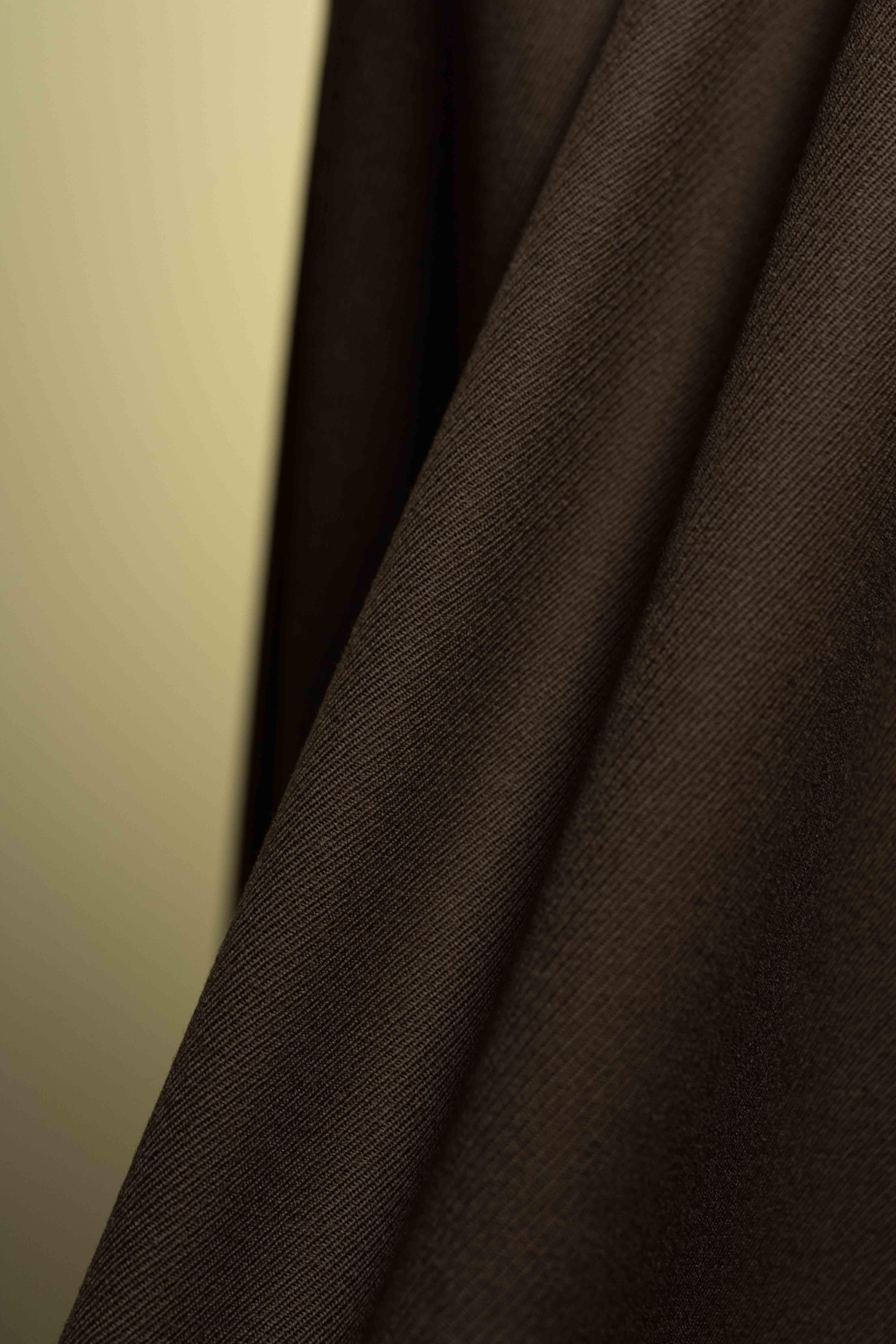 Men Suit fabric from UK in Brown Calvary Twill Wool