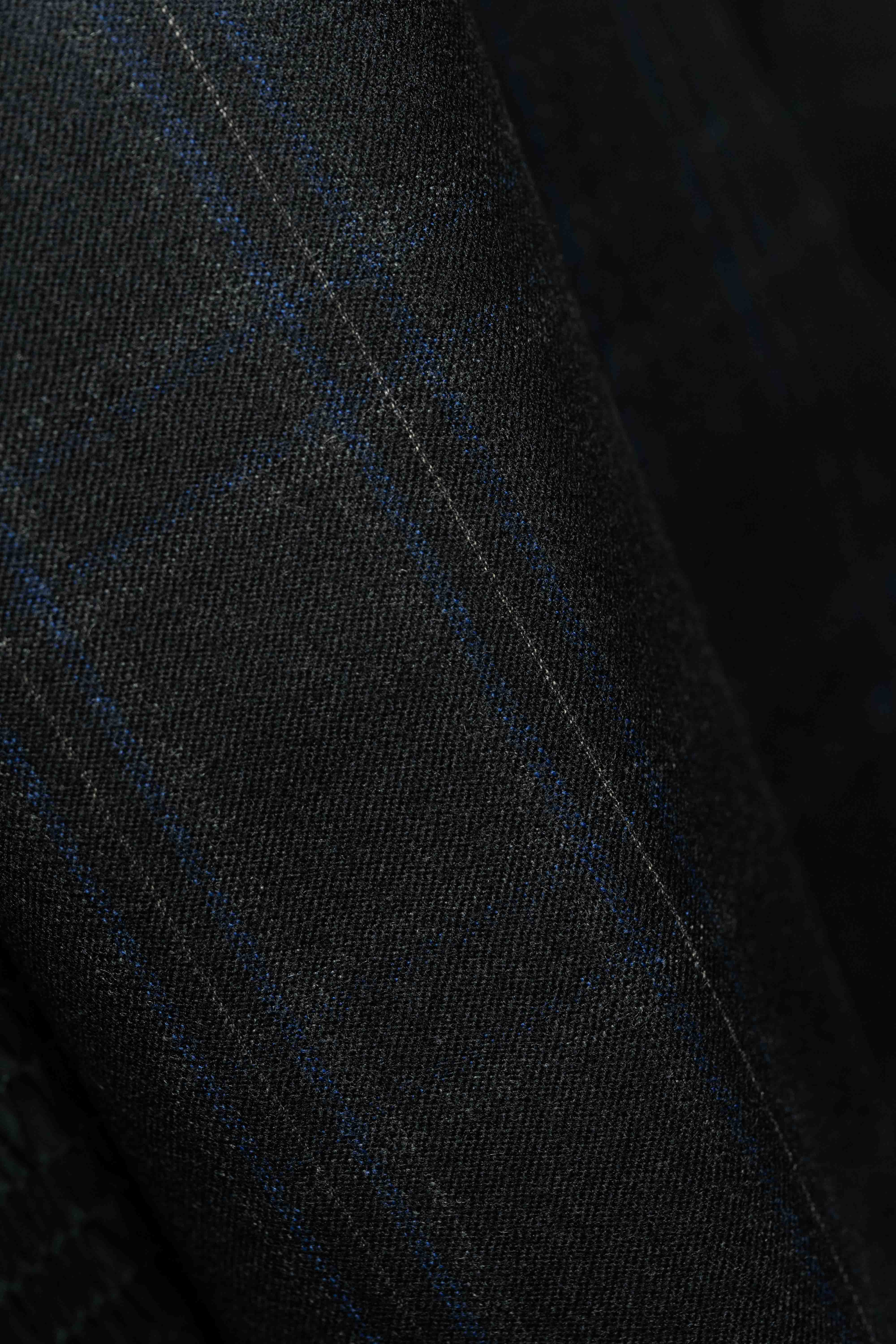 Men Suit fabric from Harrison in Super Dry Black Check Wool