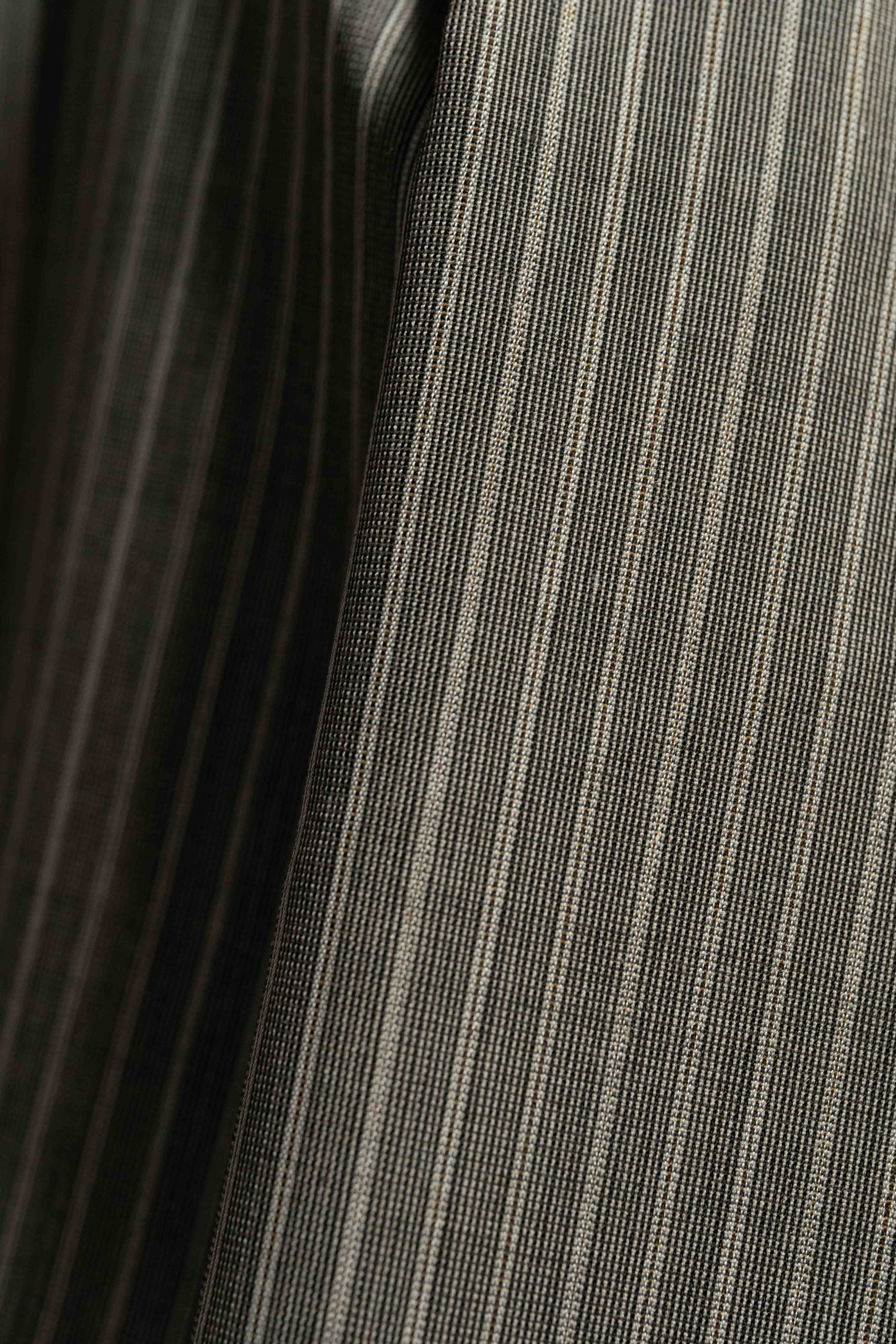 Men Suit fabric in Brown Stripe Wool