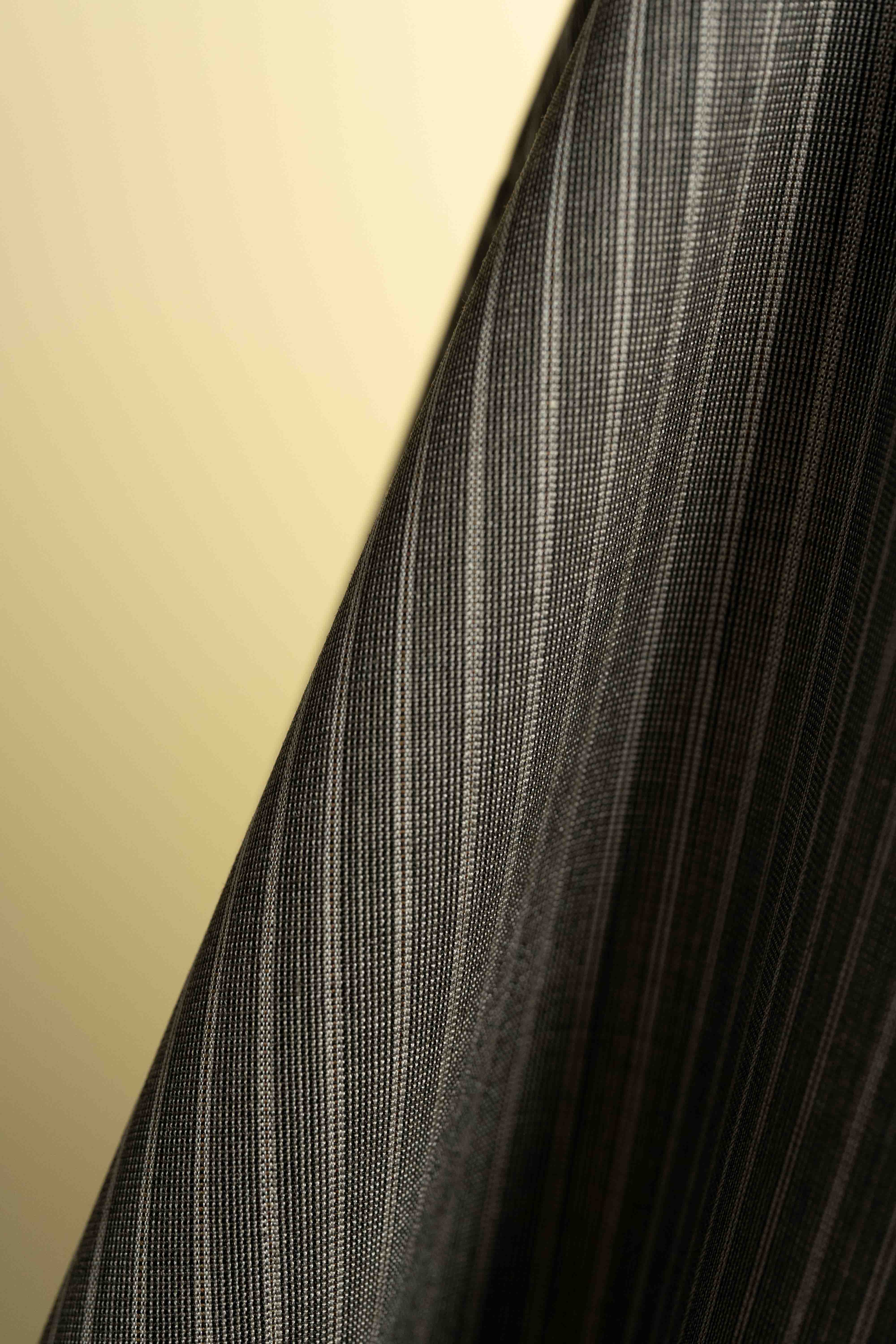Men Suit fabric in Brown Stripe Wool