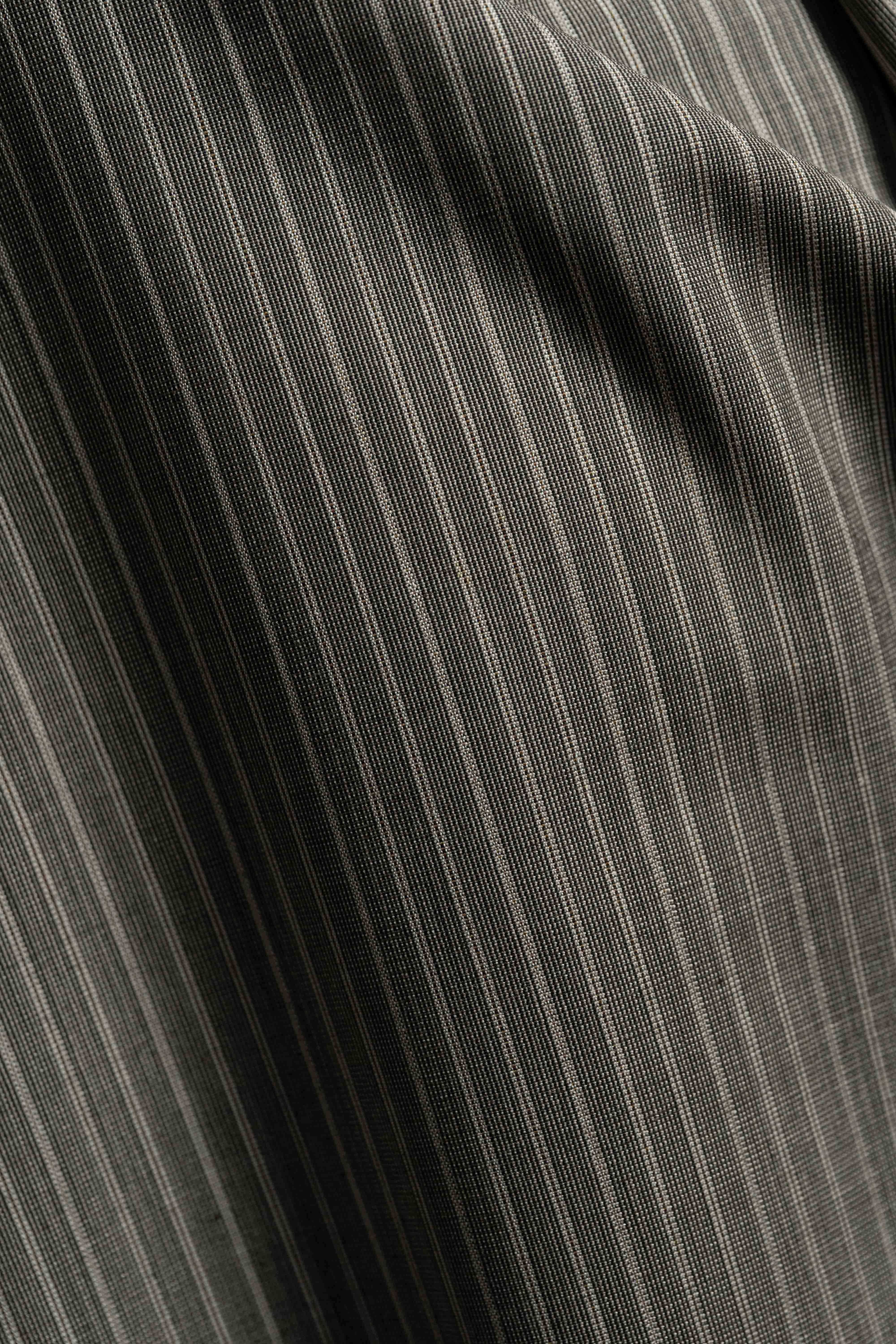 Men Suit fabric in Brown Stripe Wool