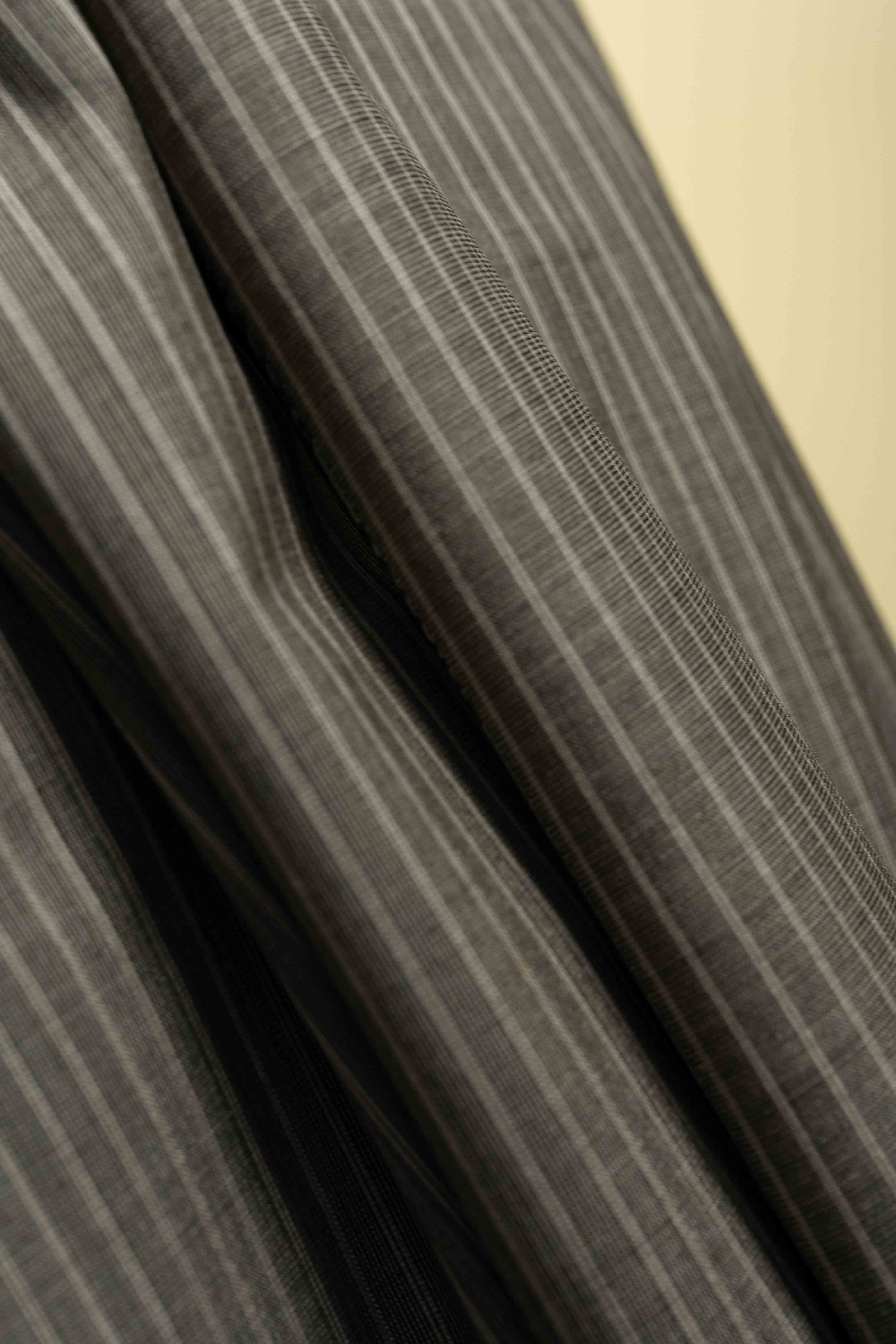 Men Suit fabric in Brown Stripe Wool