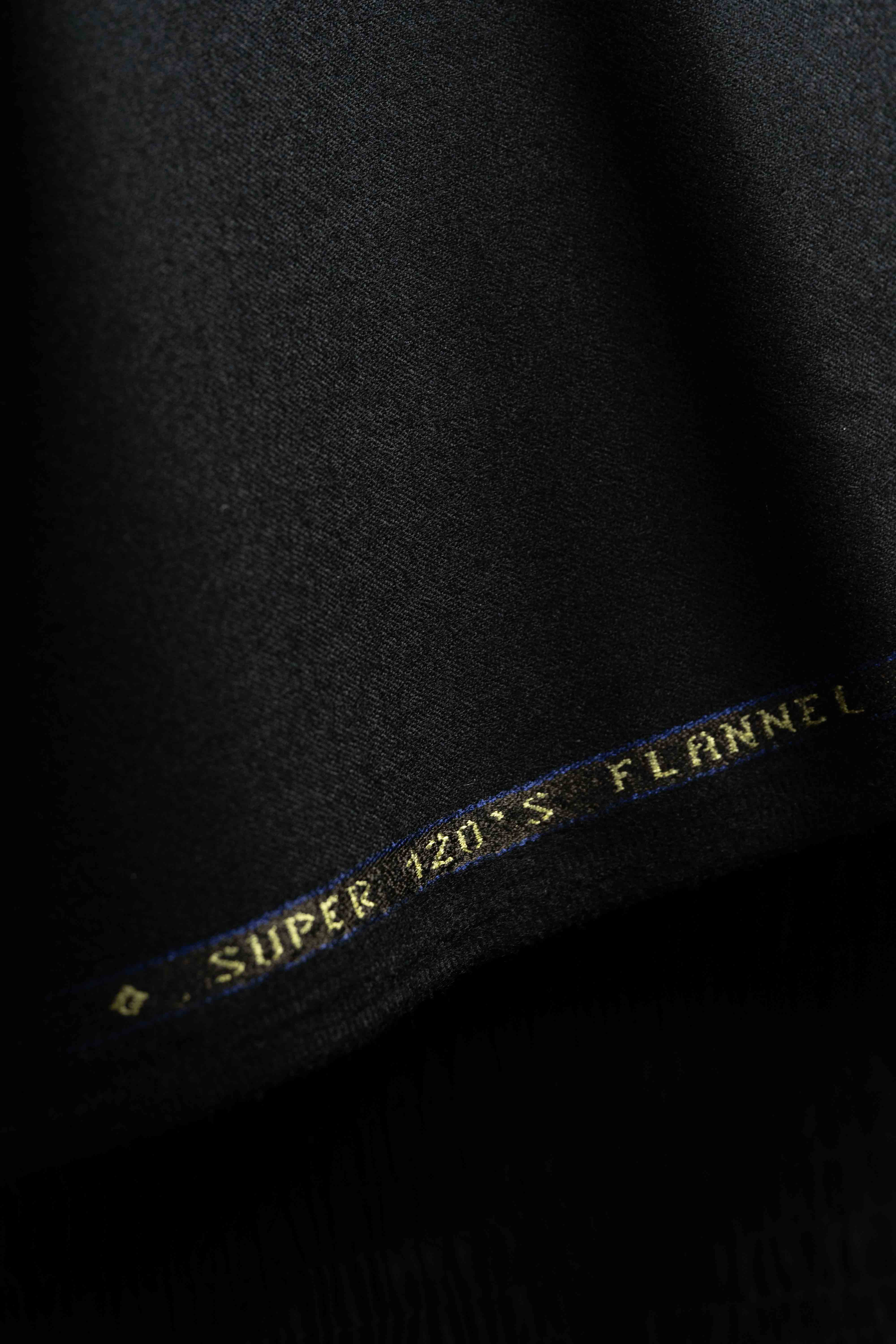 Men Suit fabric From VBC Black 120'S Flannel Wool