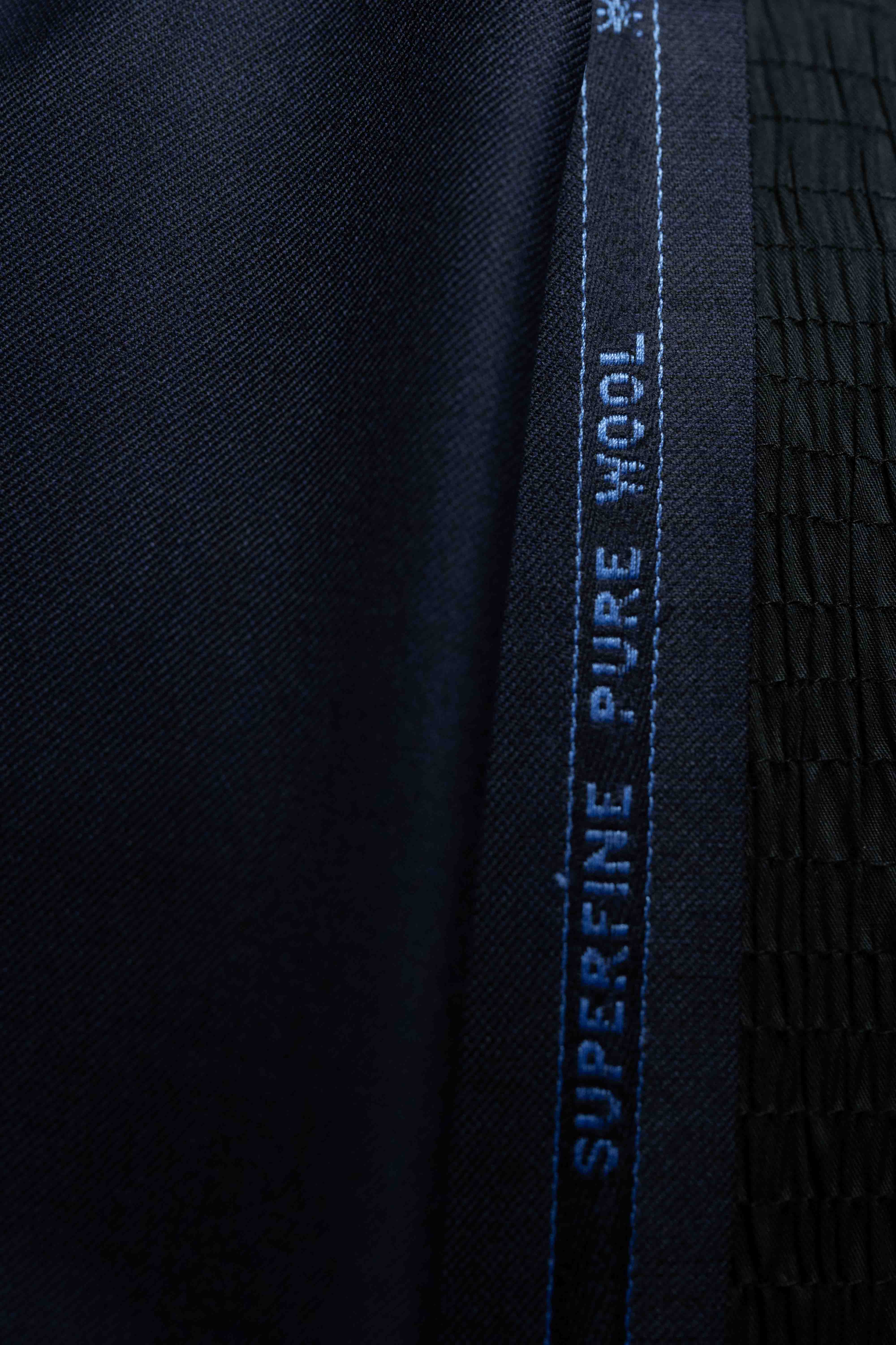 Men Suit fabric From Scabal Navy Wool