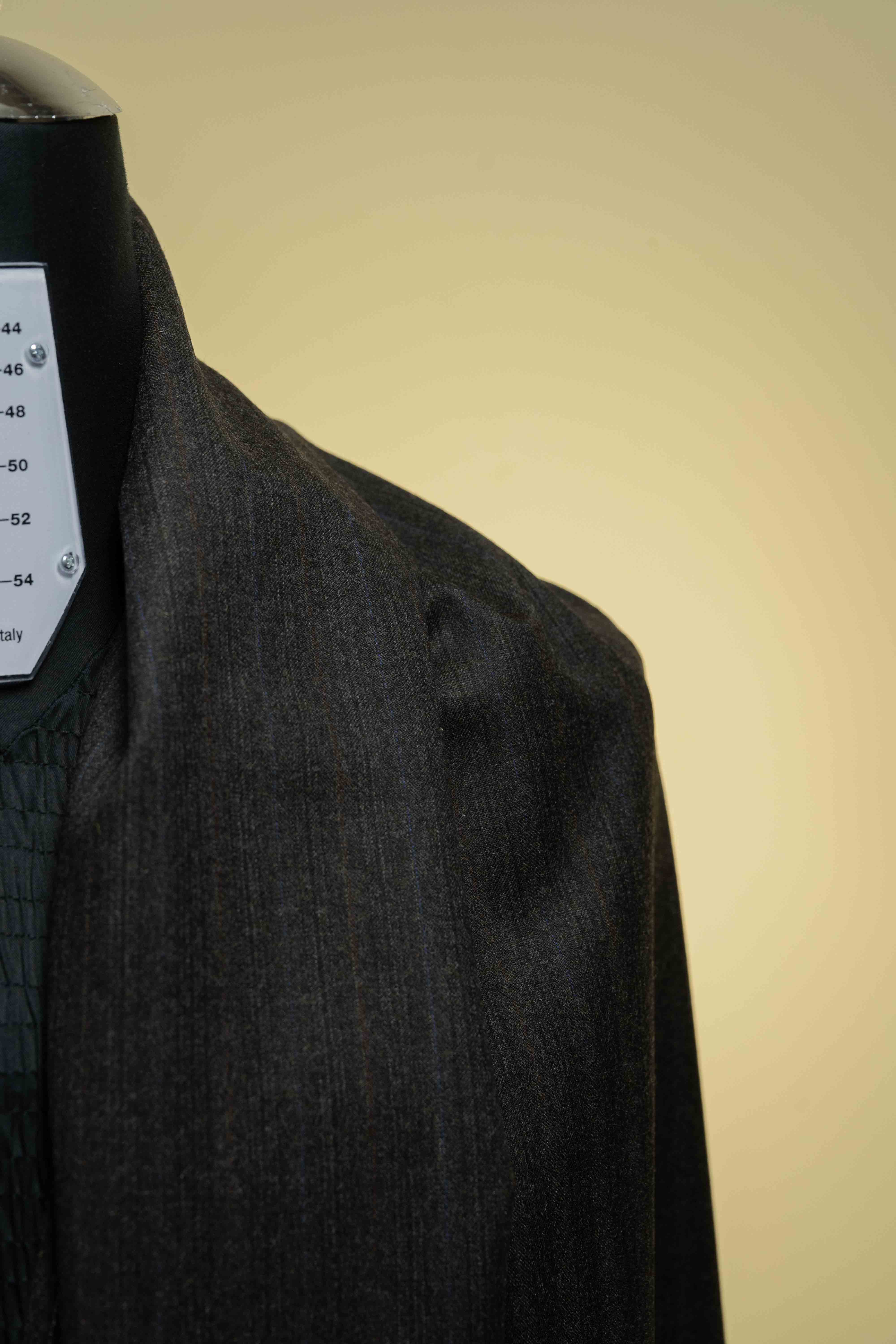 Men Suit fabric Dark Brown 120's Mink Cashmere Stripe Wool 