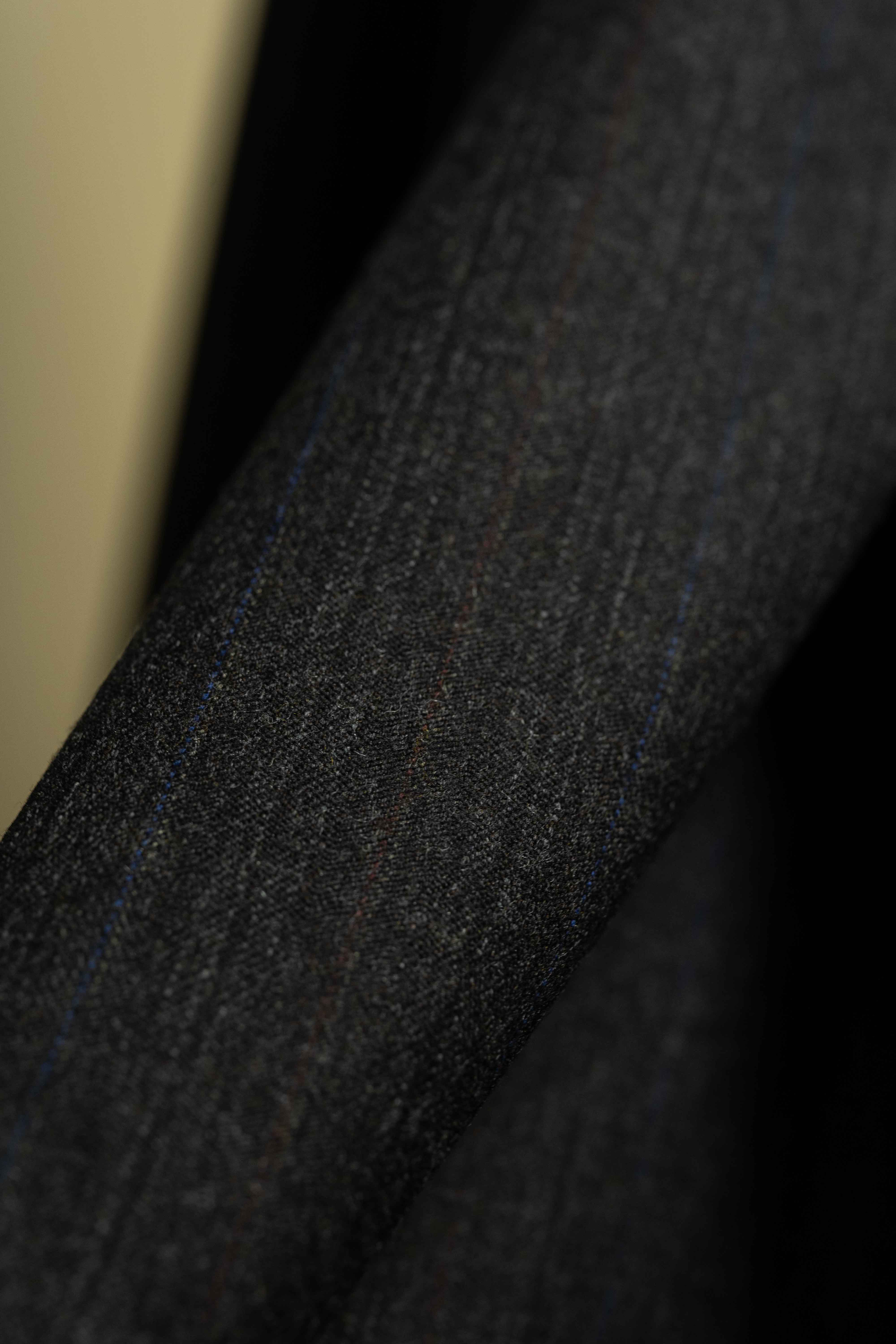 Men Suit fabric Dark Brown 120's Mink Cashmere Stripe Wool 