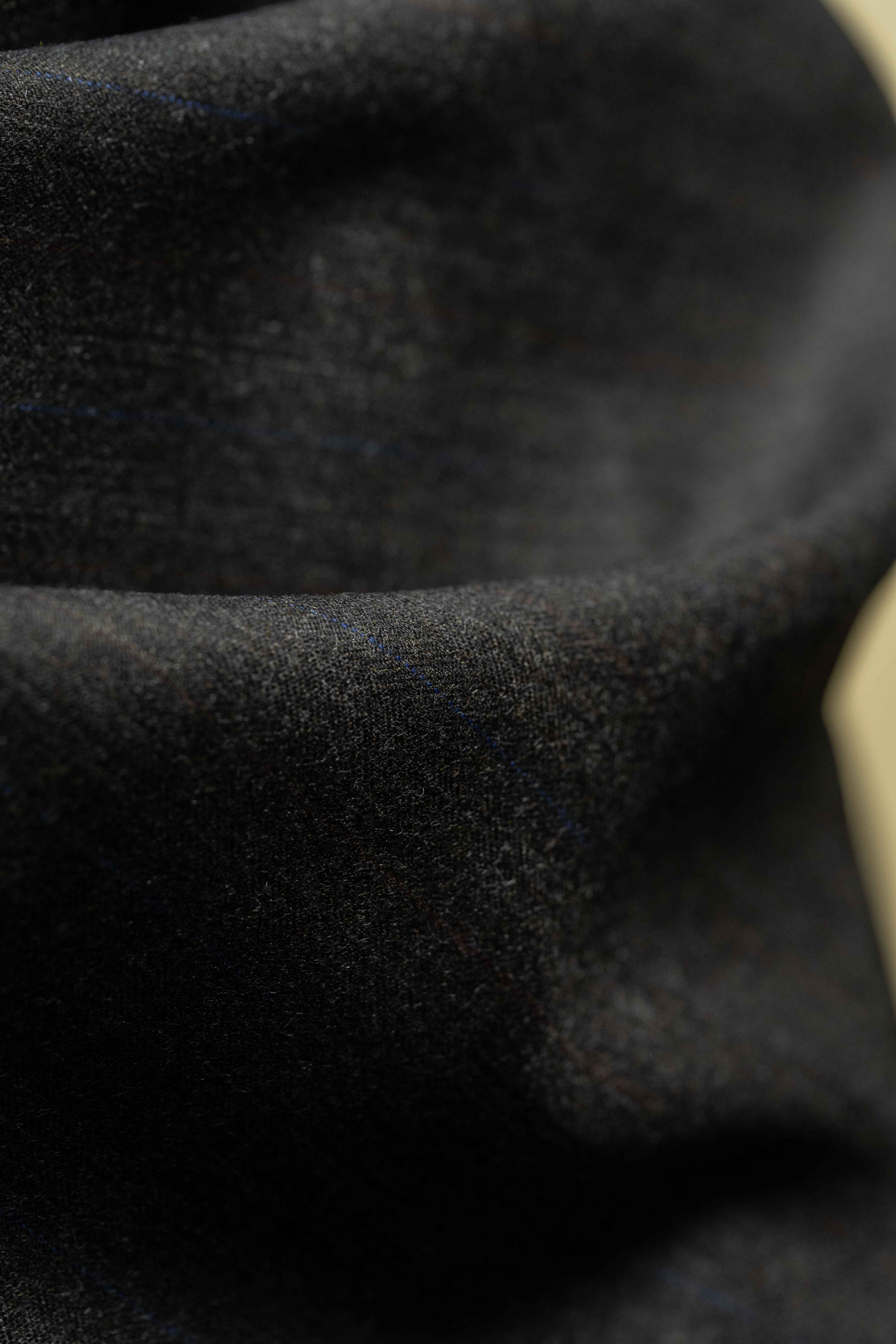 Men Suit fabric Dark Brown 120's Mink Cashmere Stripe Wool 