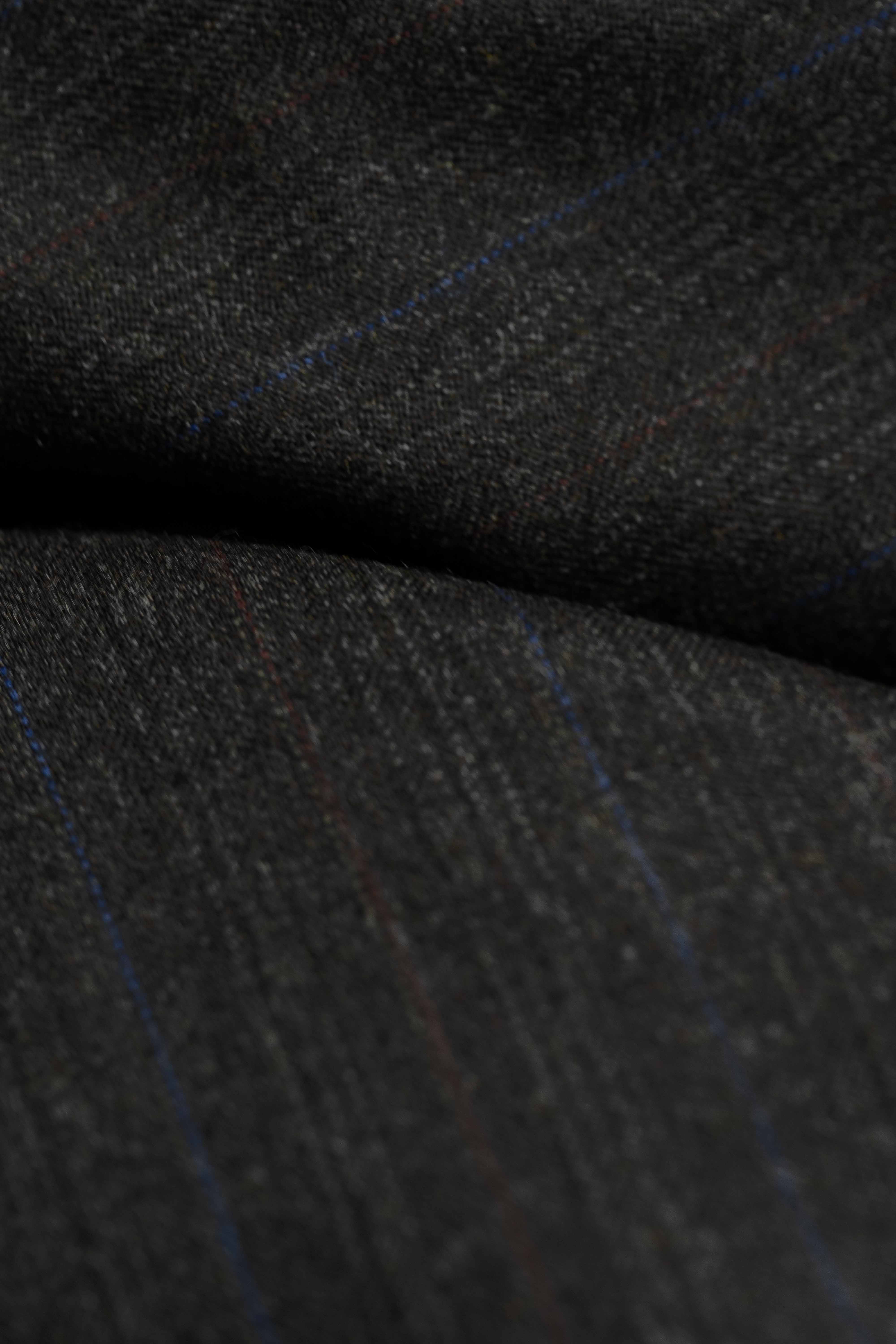 Men Suit fabric Dark Brown 120's Mink Cashmere Stripe Wool 