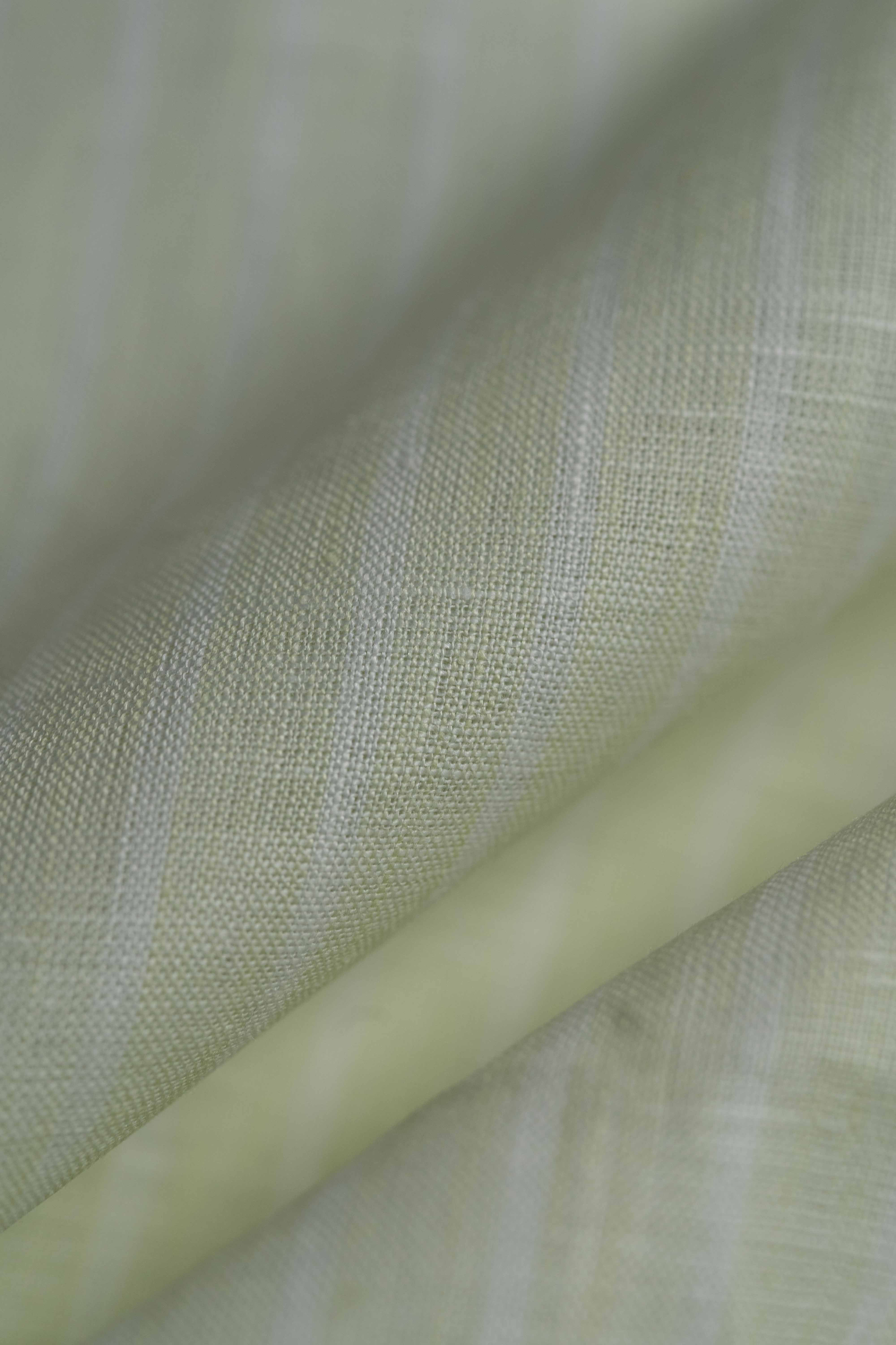 Linen Shirting in 80 Lea Lime Green & White stripes