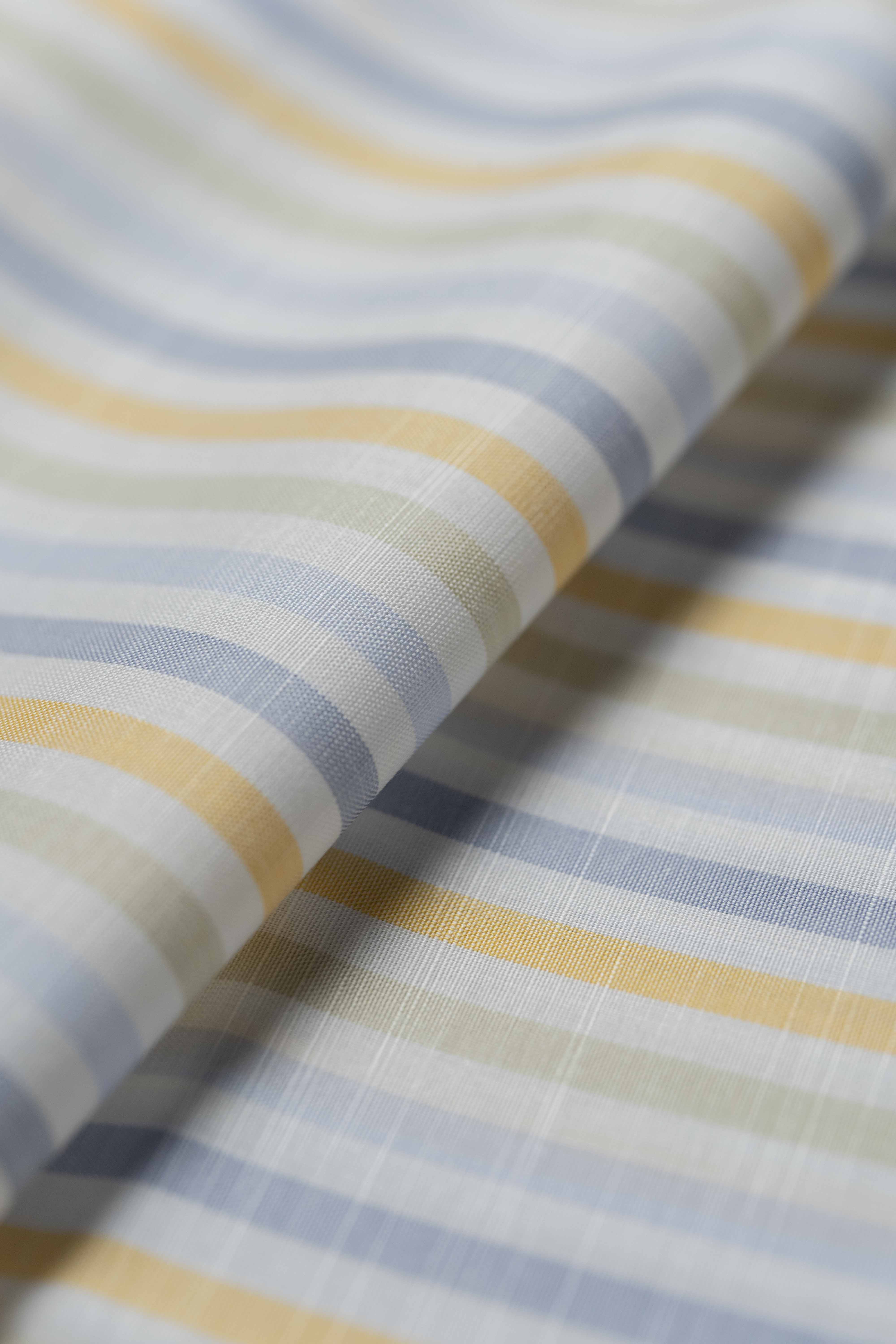 Alumo Cotton Shirting in Fancy Stripe