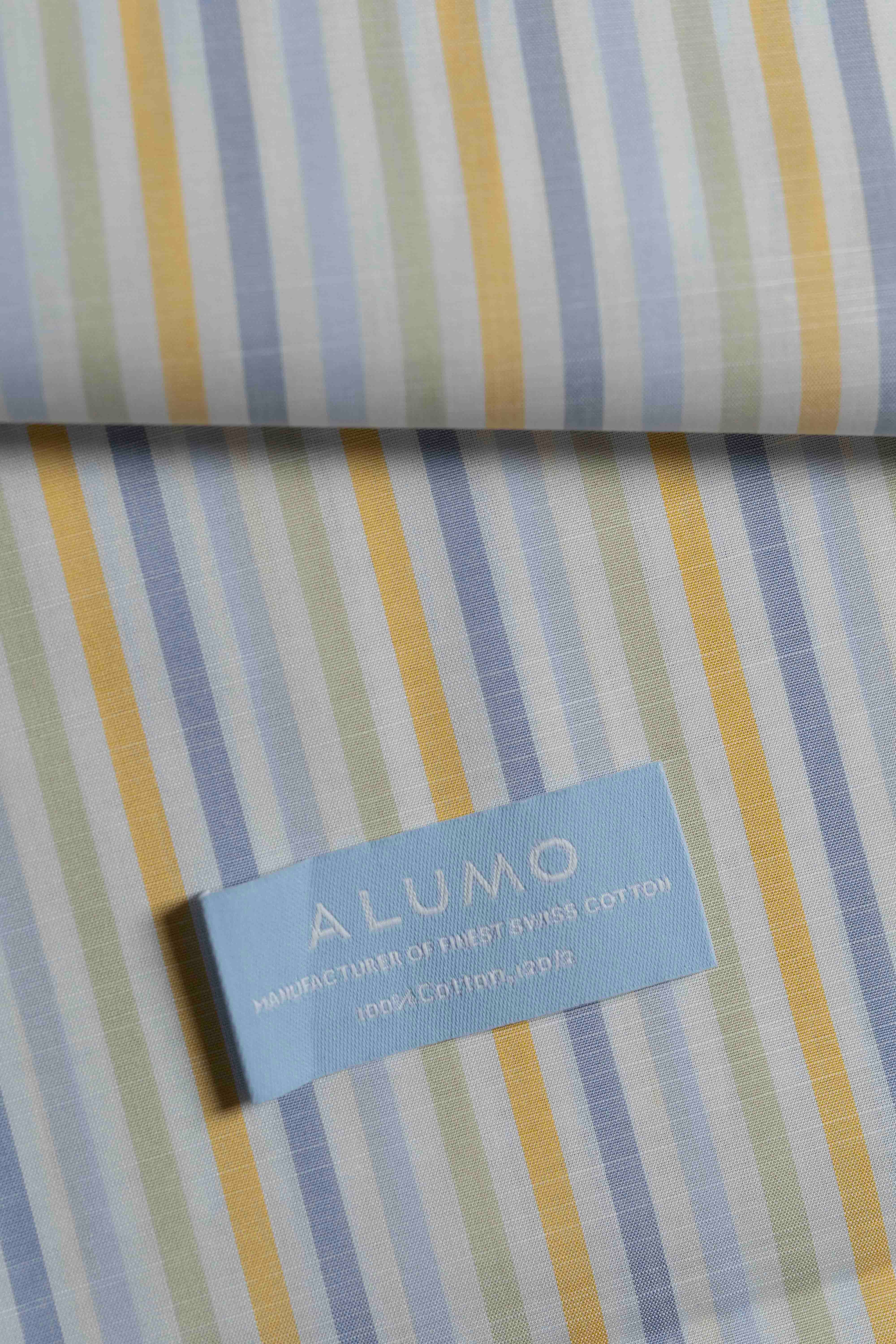 Alumo Cotton Shirting in Fancy Stripe