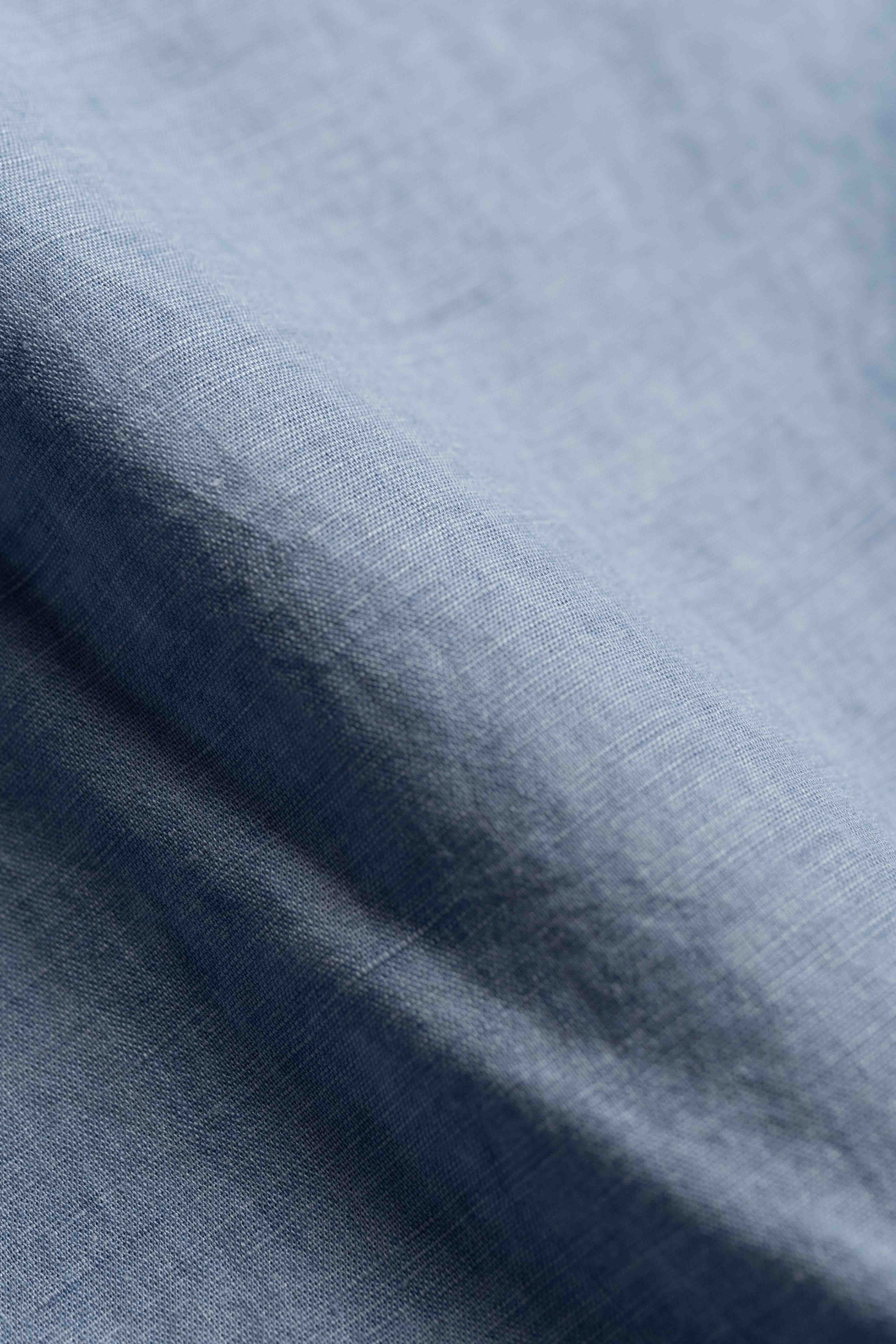 Linen & Cotton in Washed Indigo Shirting