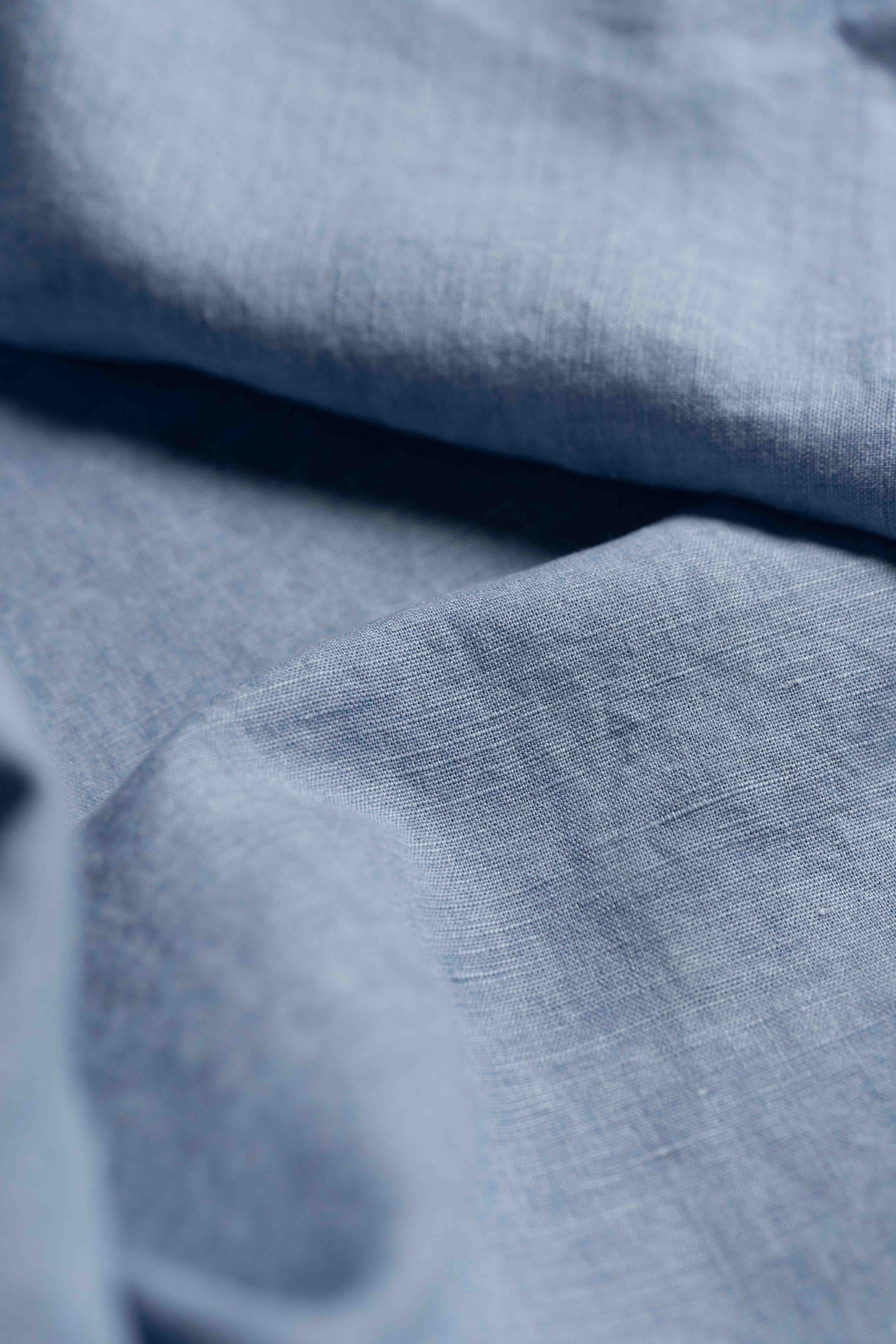 Linen & Cotton in Washed Indigo Shirting