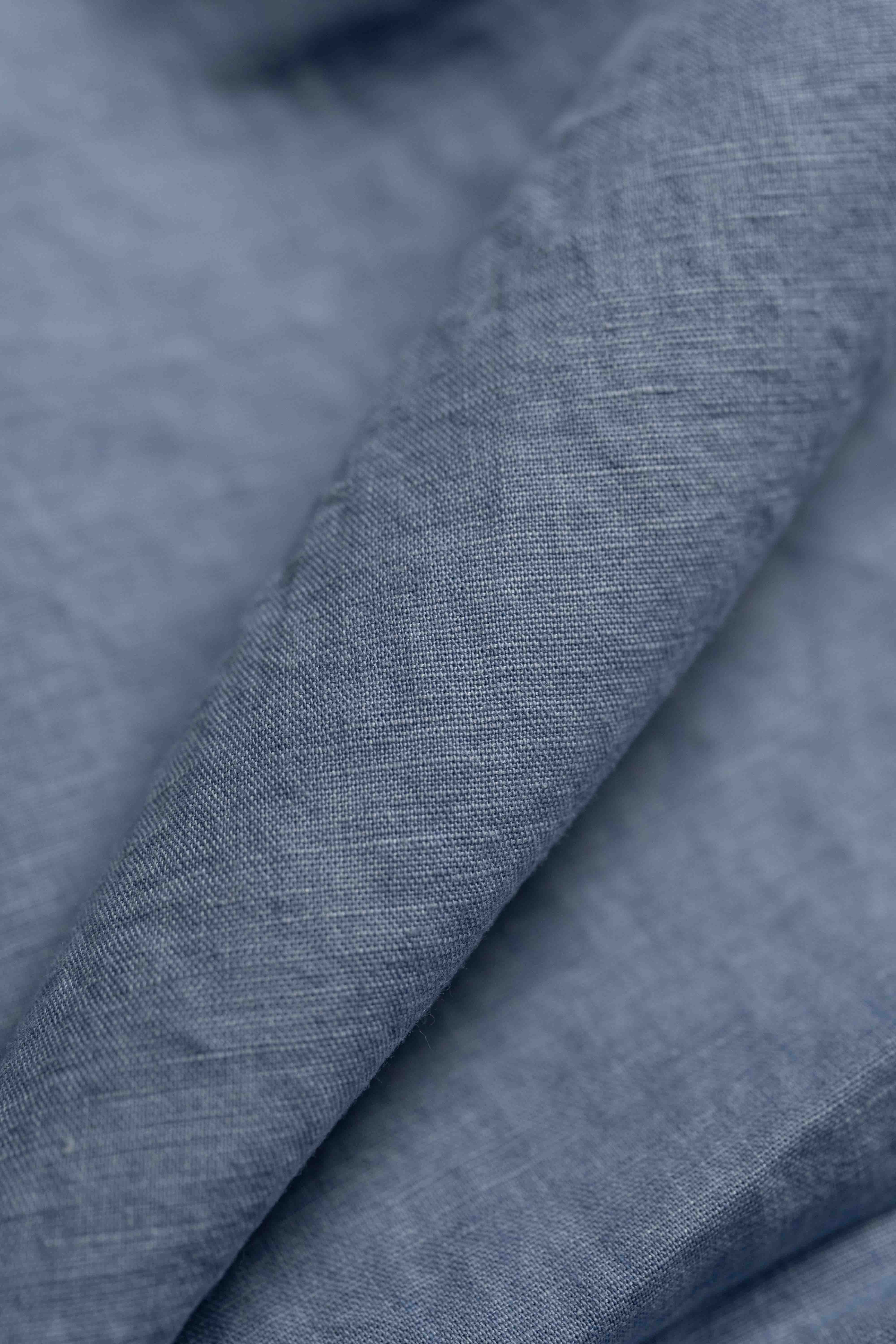 Linen & Cotton in Washed Indigo Shirting