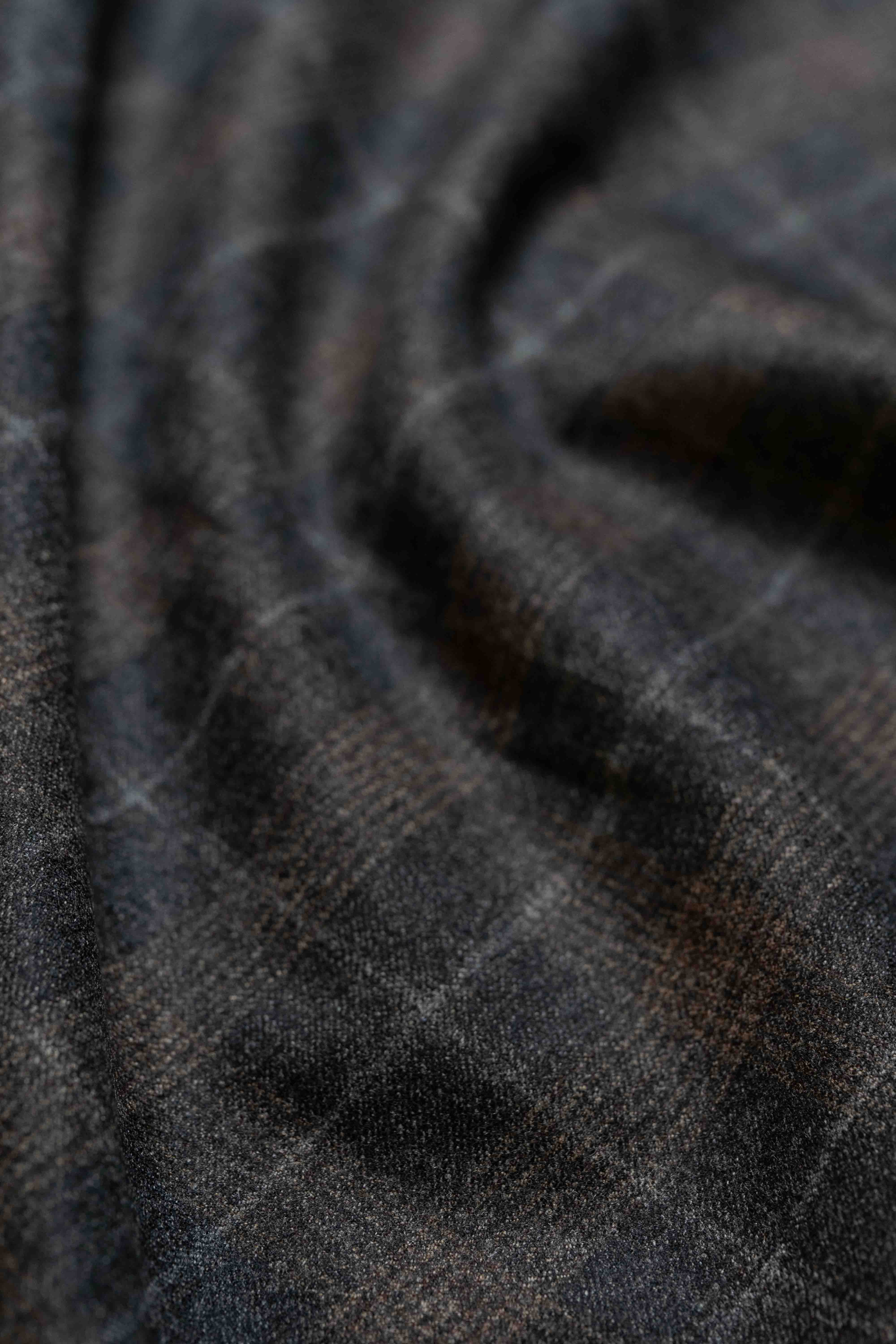 Marzotto Brown Check Wool Suit Jacket Fabric