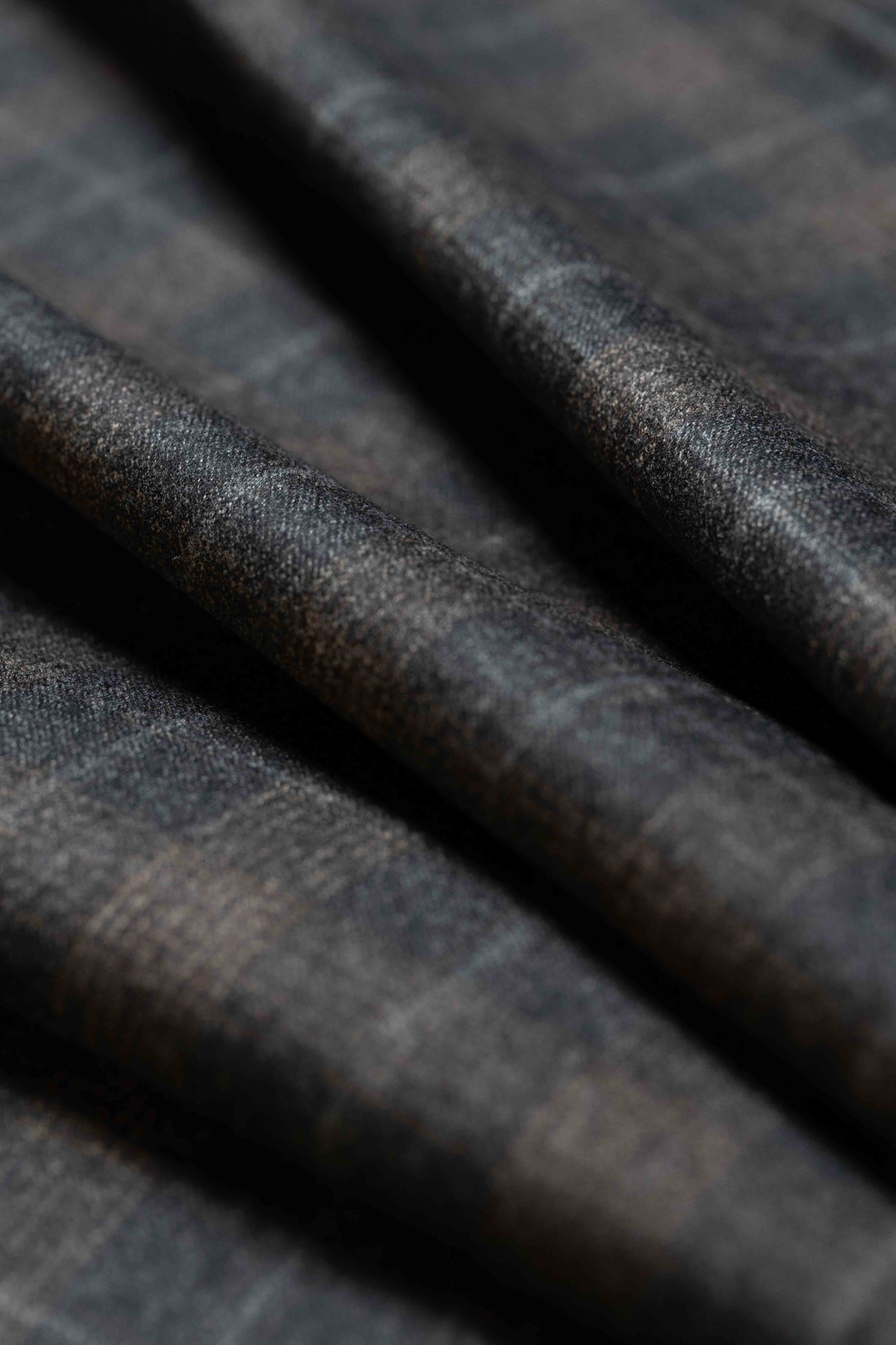 Marzotto Brown Check Wool Suit Jacket Fabric