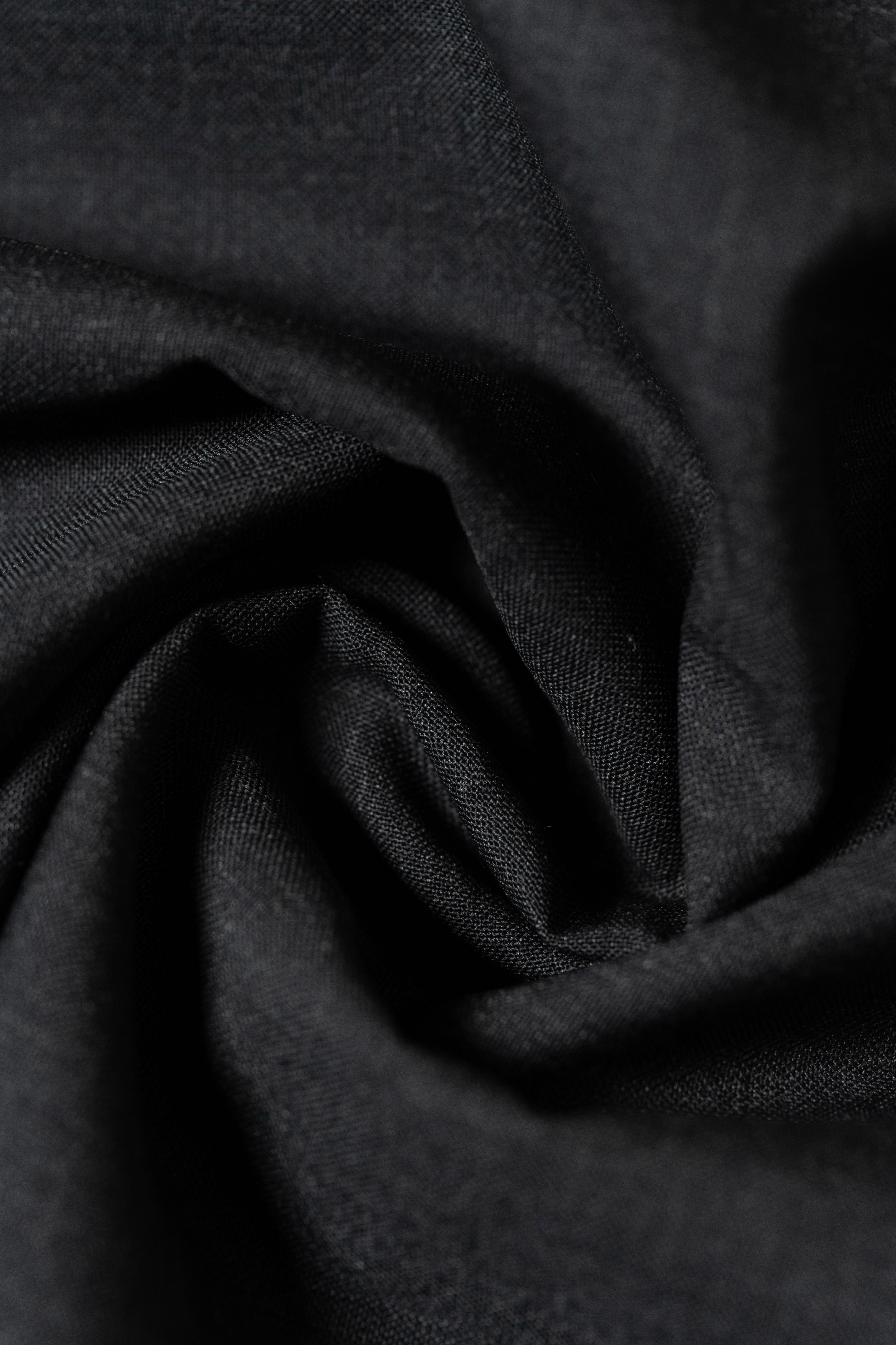 Barrington Super 120's Charcoal Trousers Fabric in Panama Weave (41027)-1.7m - Yoo's Club