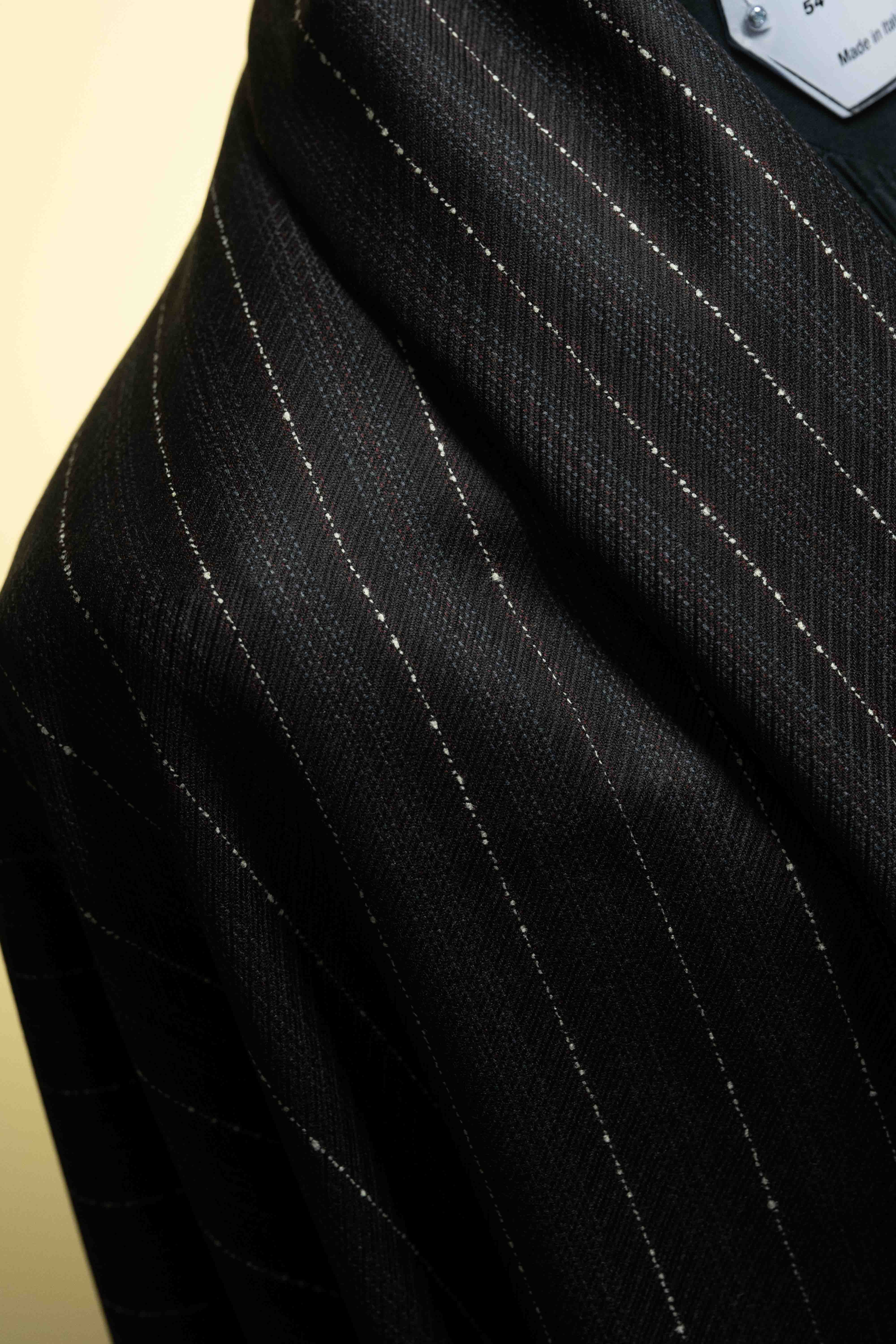 Dormeuil Black & White Stripe Wool Suiting