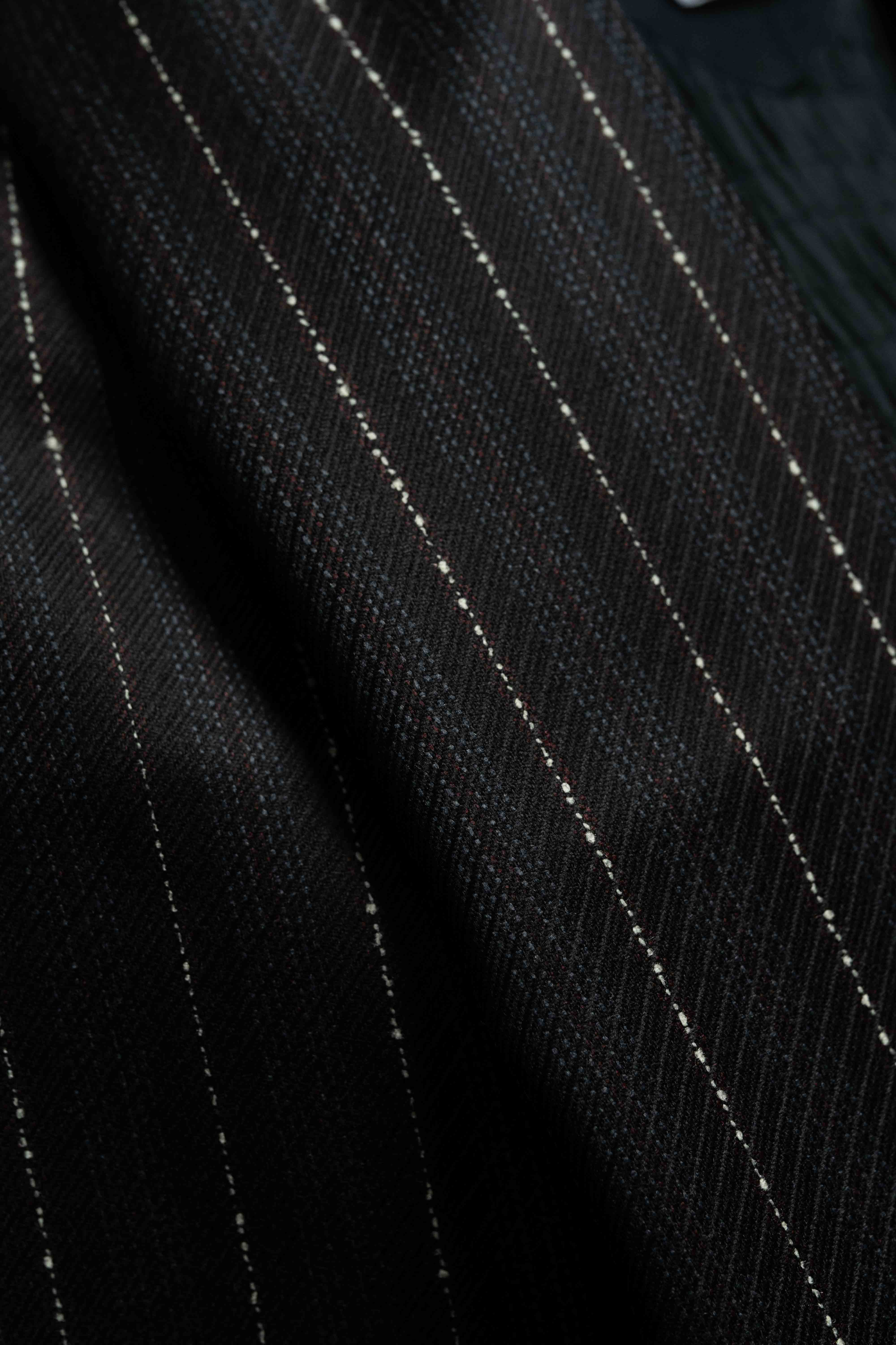 Dormeuil Black & White Stripe Wool Suiting