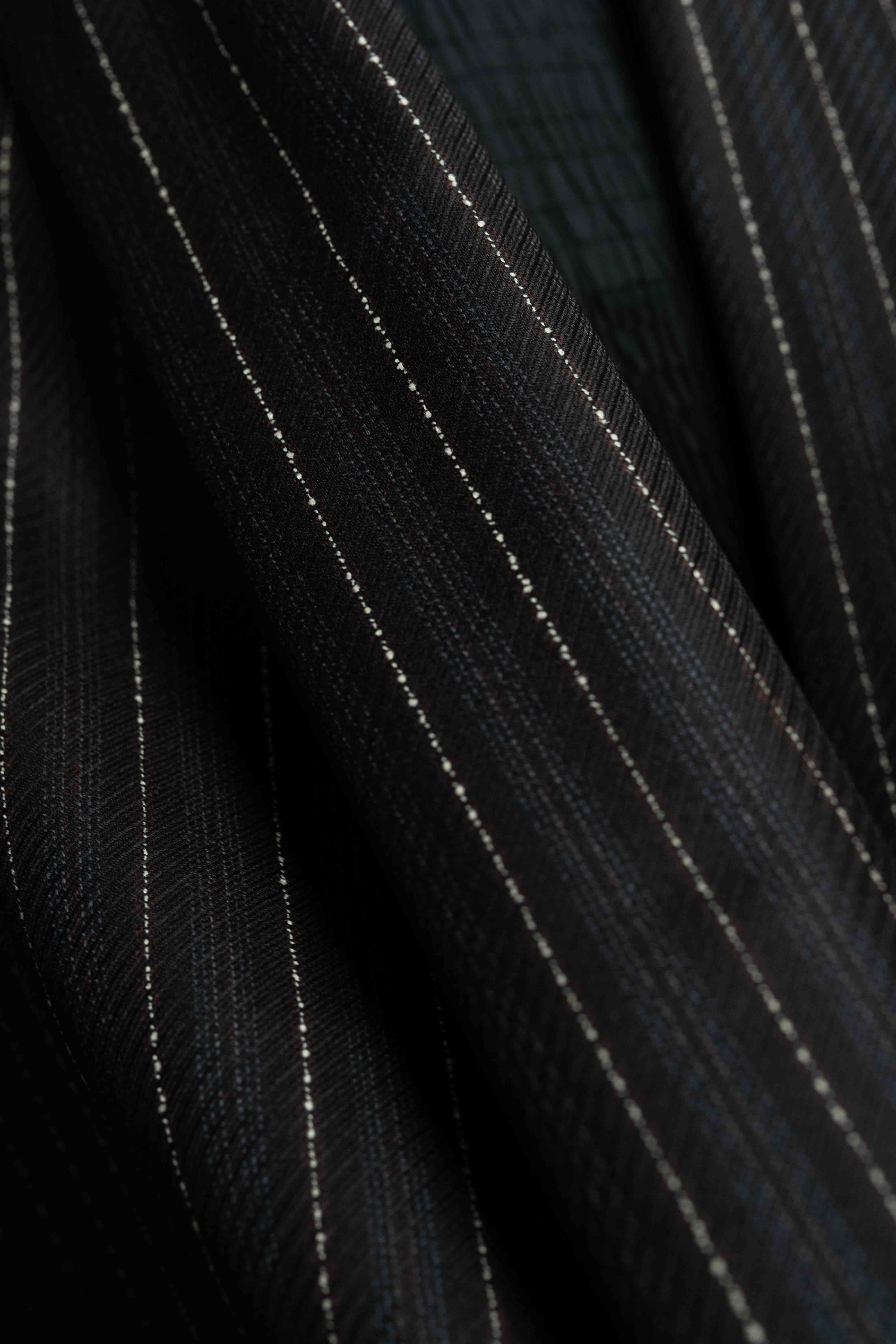 Dormeuil Black & White Stripe Wool Suiting