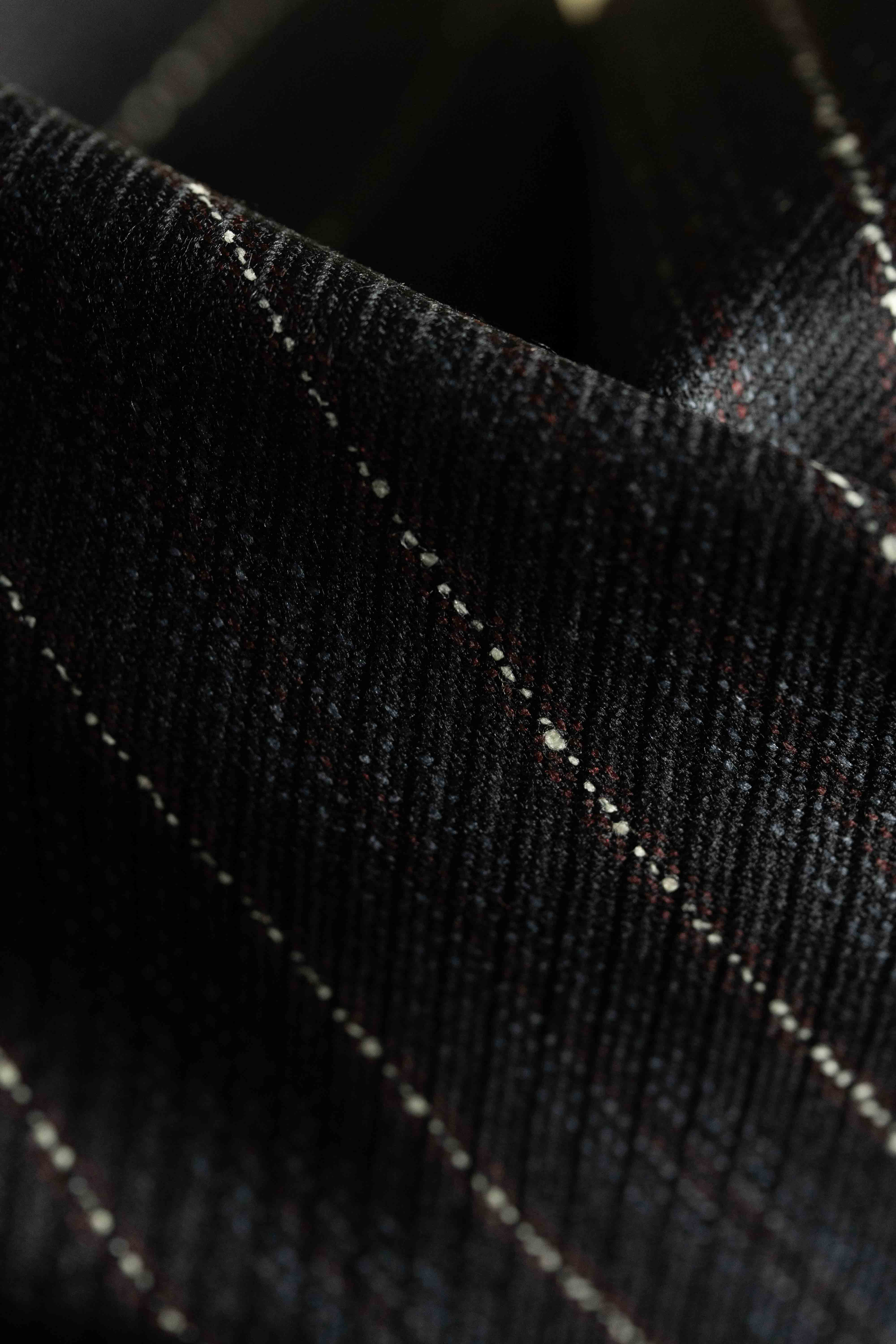 Dormeuil Black & White Stripe Wool Suiting