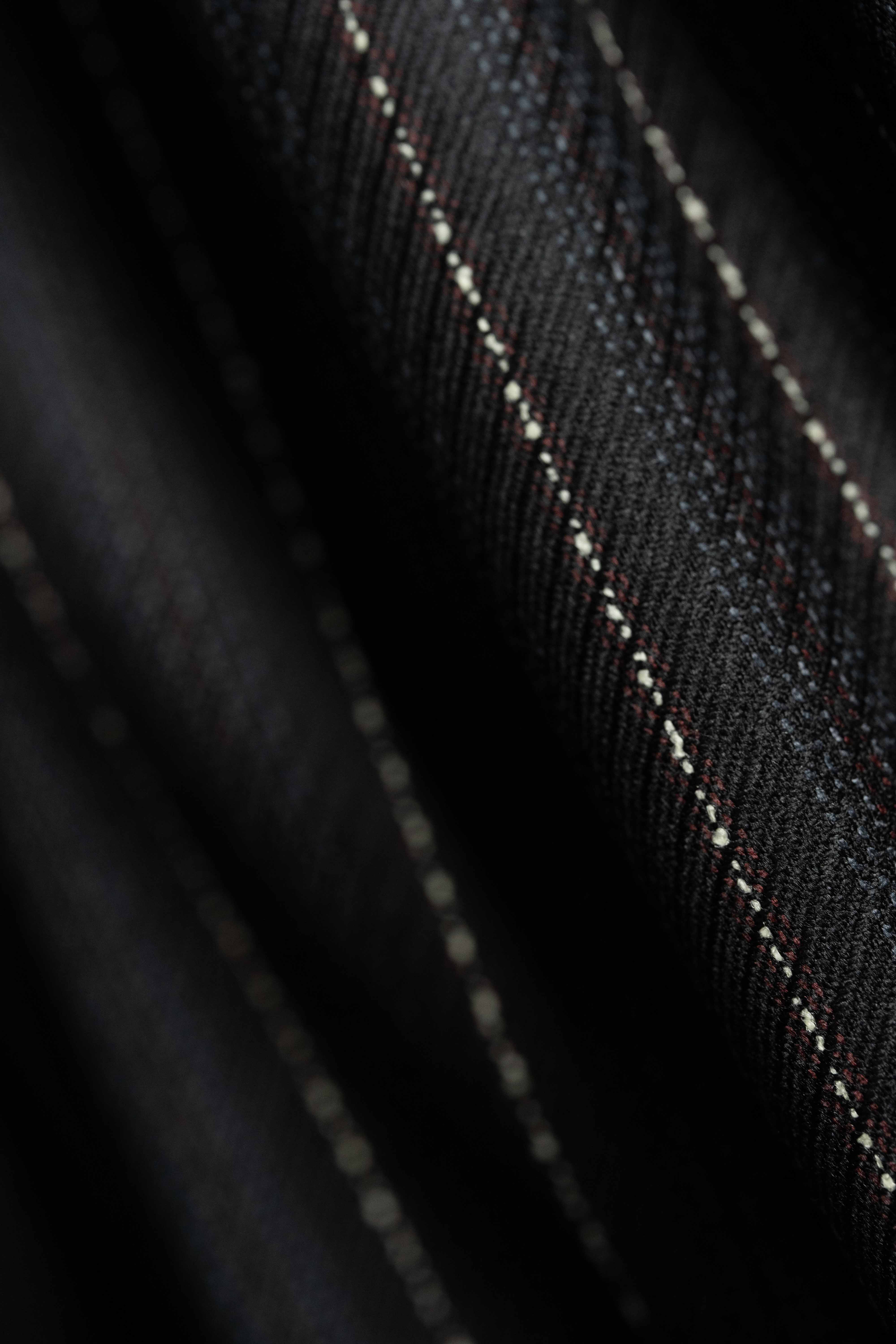 Dormeuil Black & White Stripe Wool Suiting