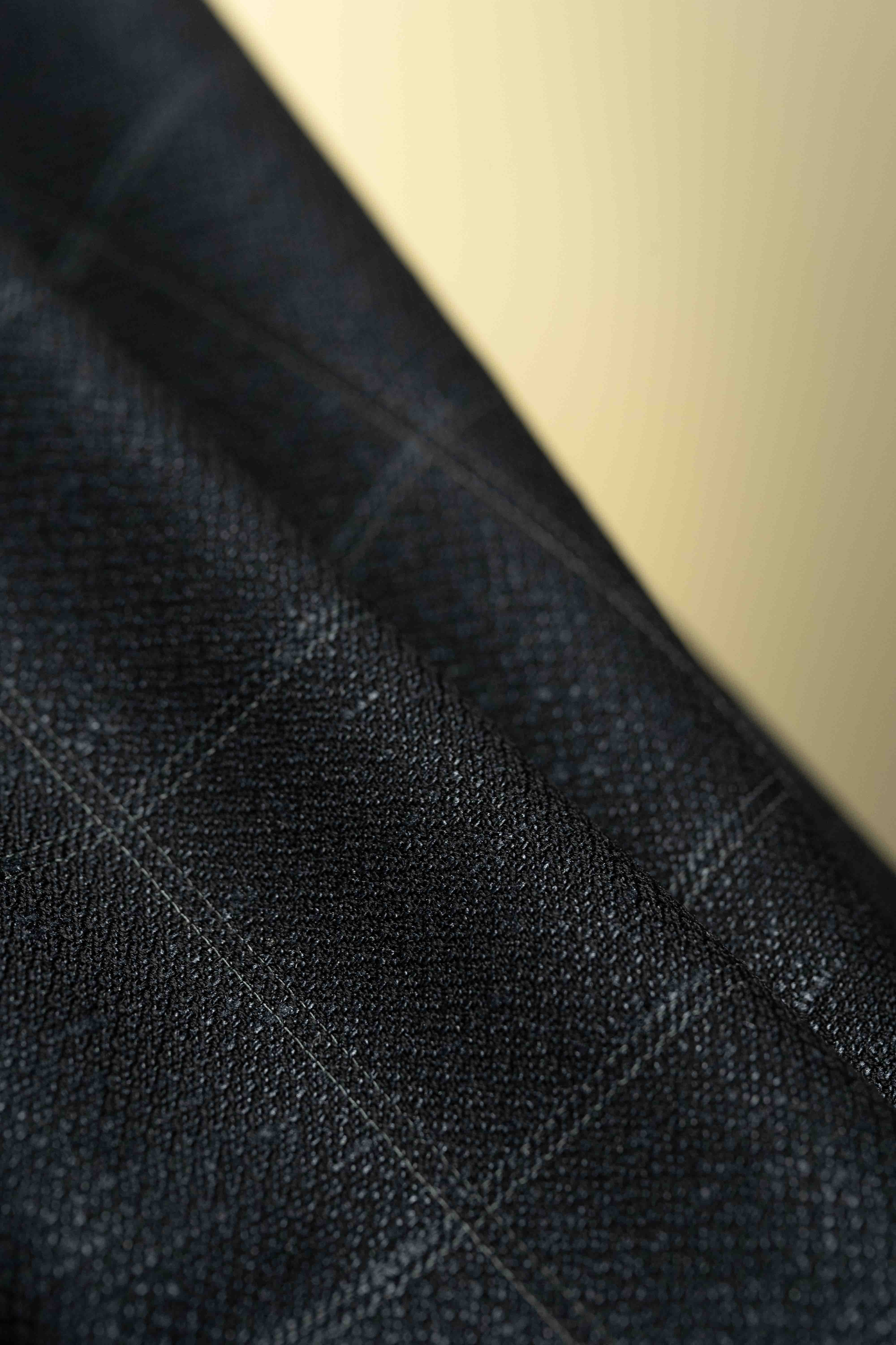 VBC Black Check Wool & Silk Suit Fabric